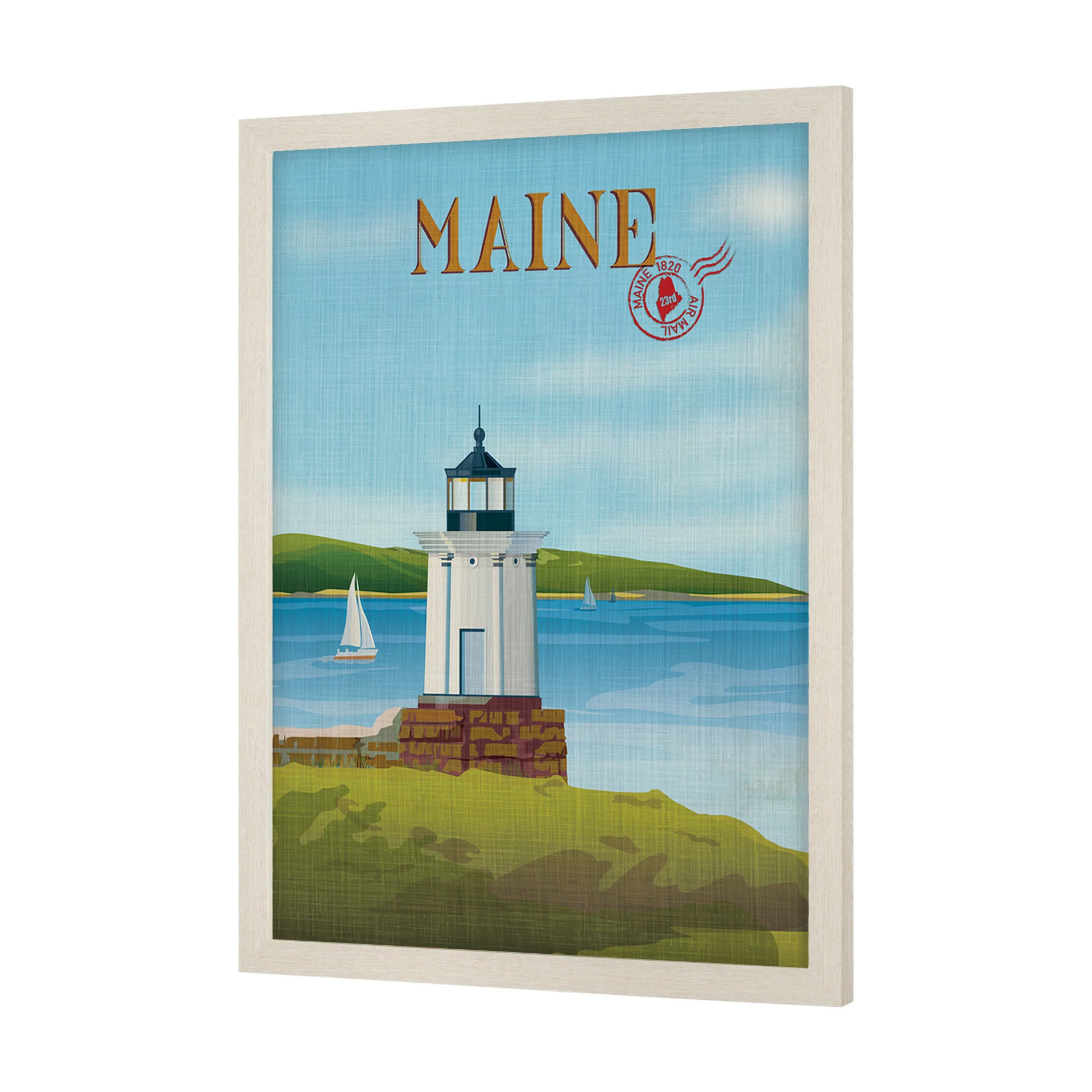 Maine GO (L) Textured Framed Artwork Matted - Image 3