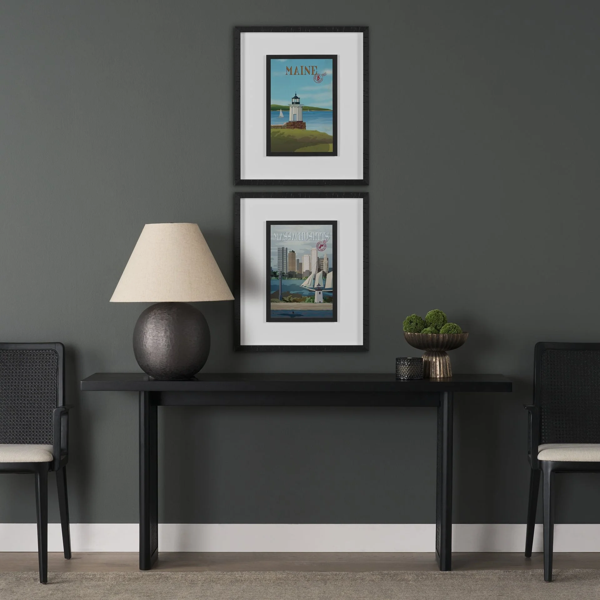 Maine GO (M) Framed Artwork Matted under Glass - Image 2