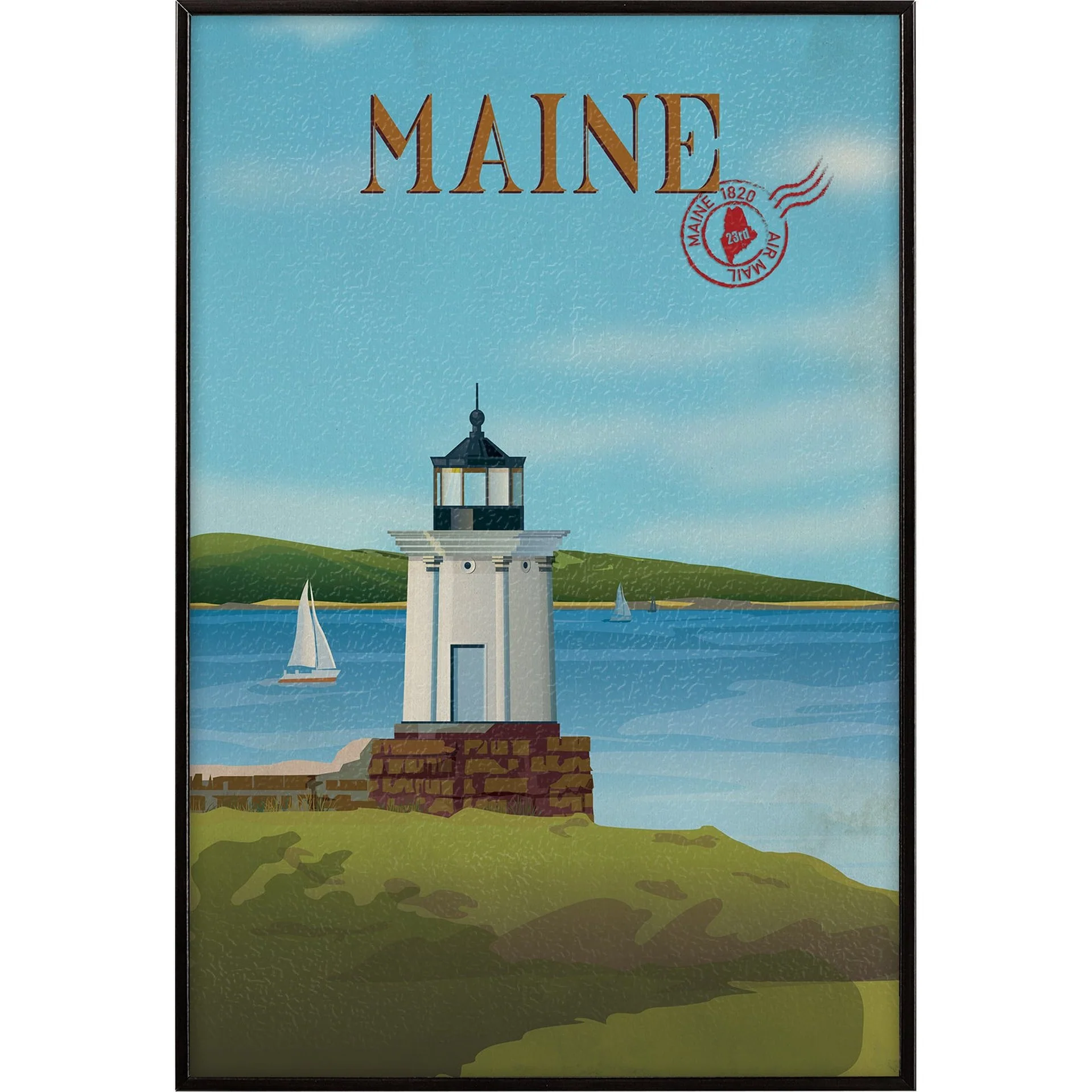 Maine GO (SM) Textured Framed Artwork Matted