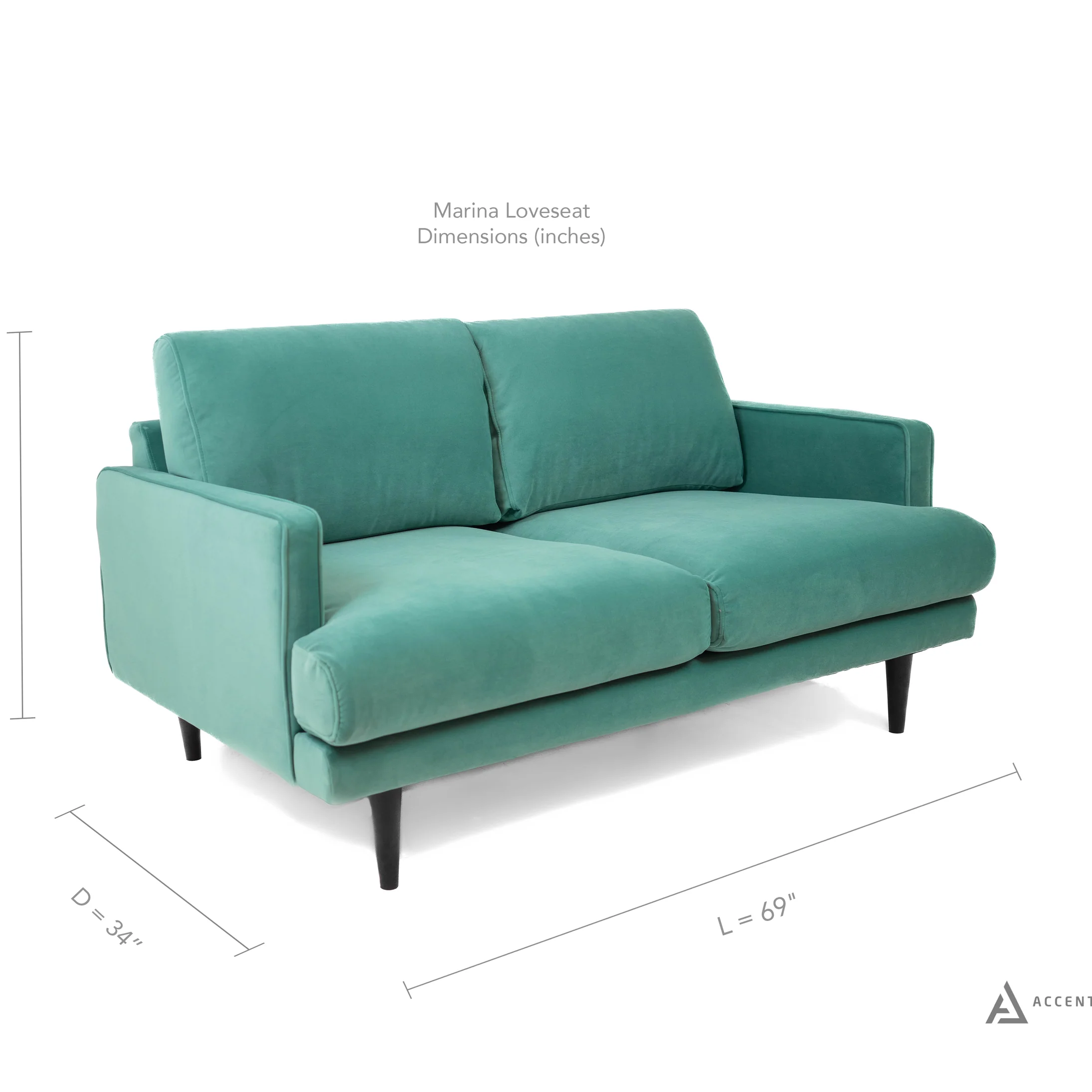 Marina Velvet Loveseat - Image 9