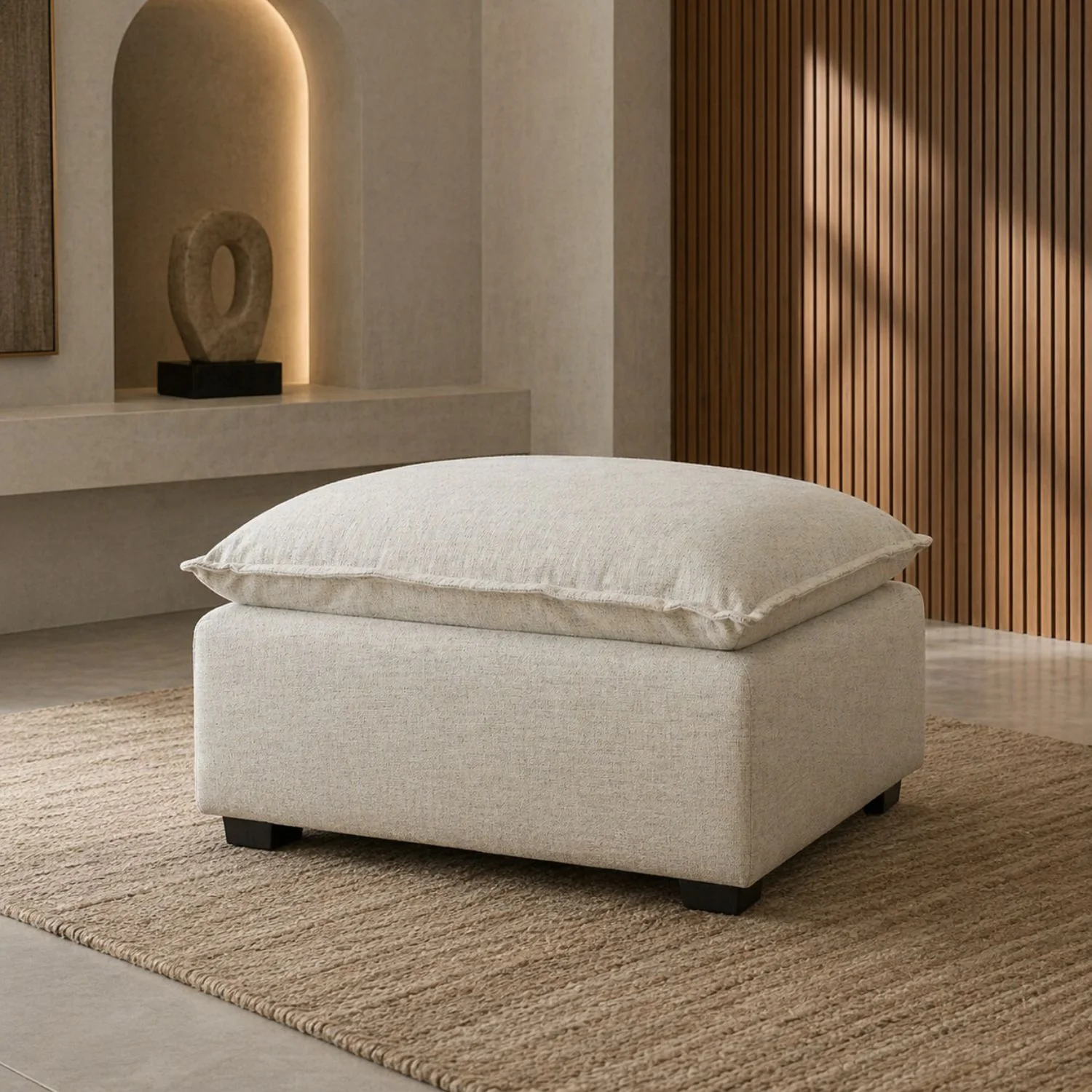Marliss Ottoman - Oatmeal - Image 2