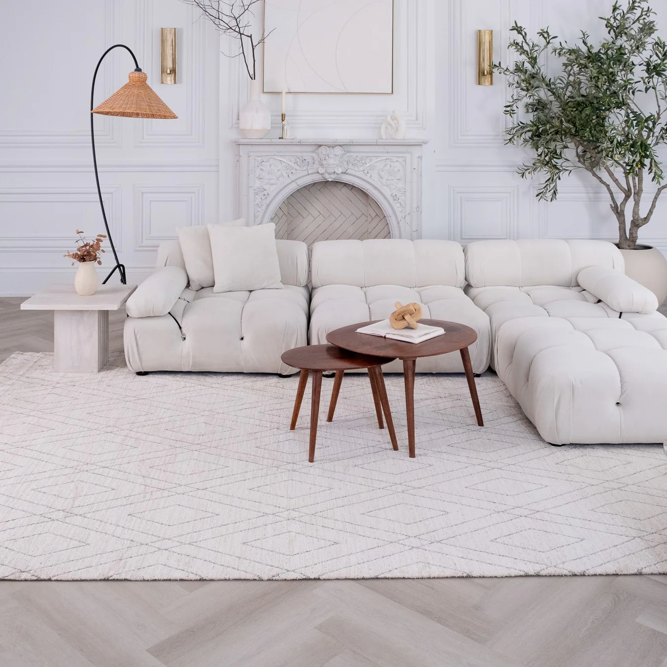 Milano Beige Modern Abstract Area Rug - Image 2
