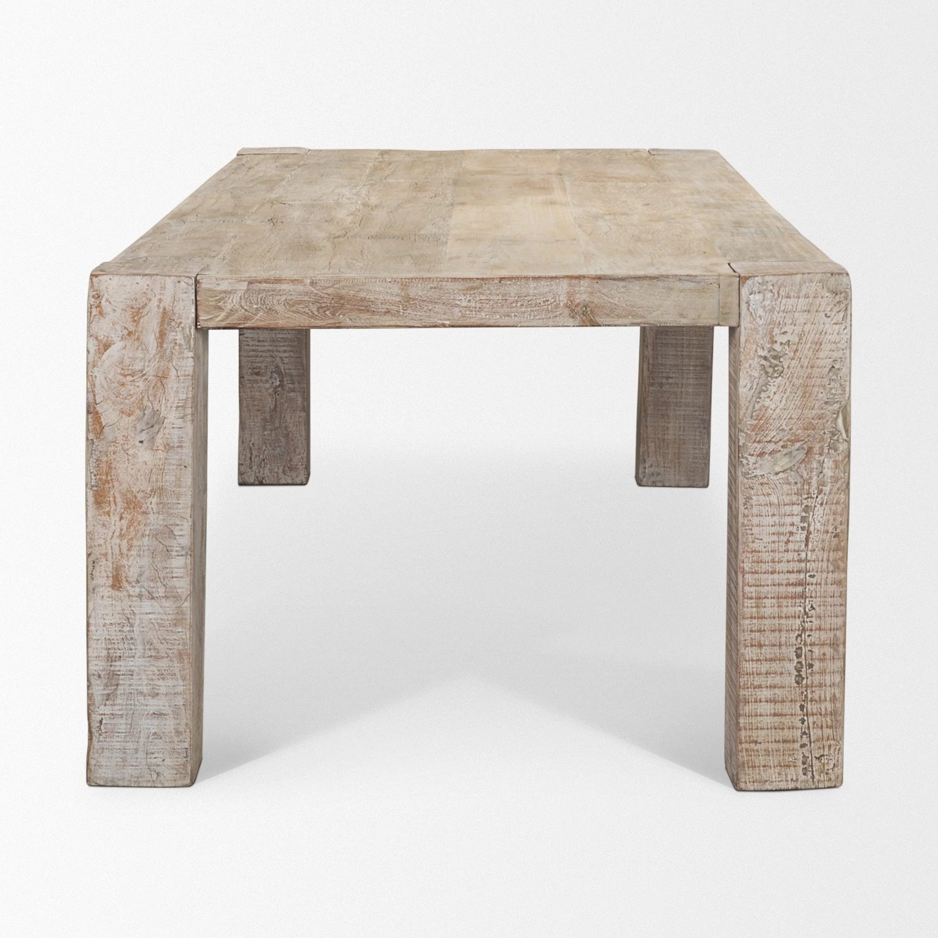 McArthur 94" Whitewash Reclaimed Wood Dining Table - Image 4