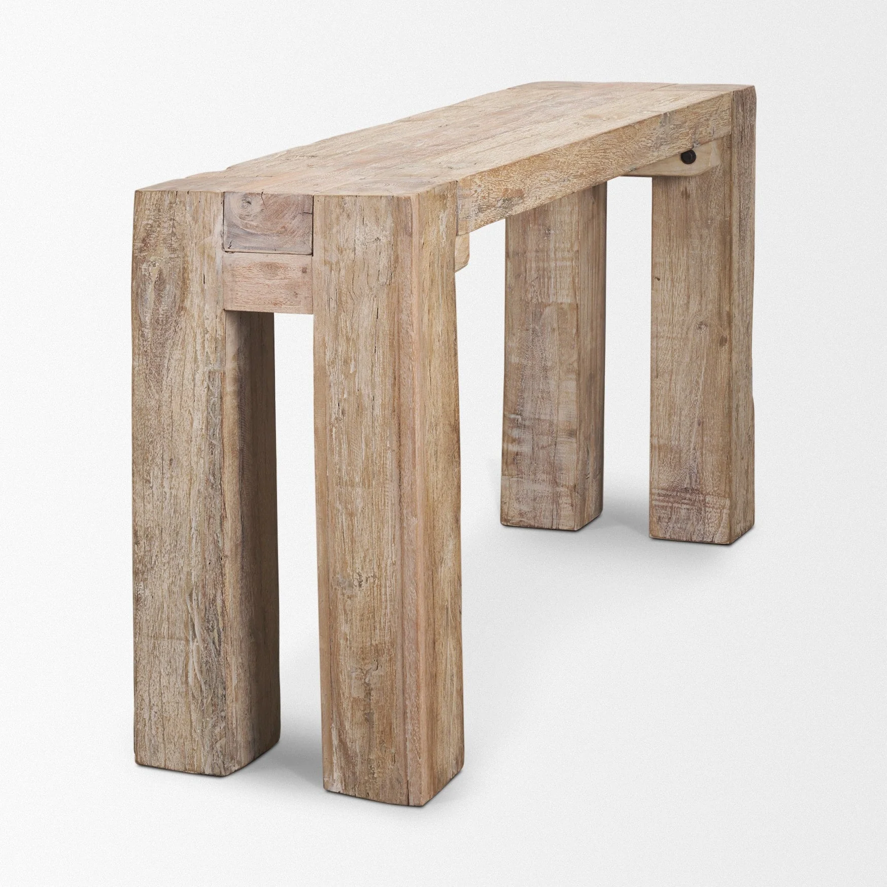McArthur Whitewash Reclaimed Wood Console Table - Image 4