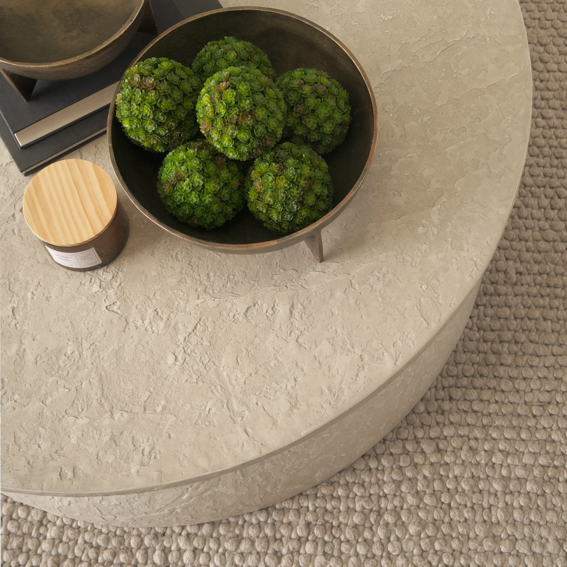Mesa 48" Round Stone Finish Coffee Table - Image 10