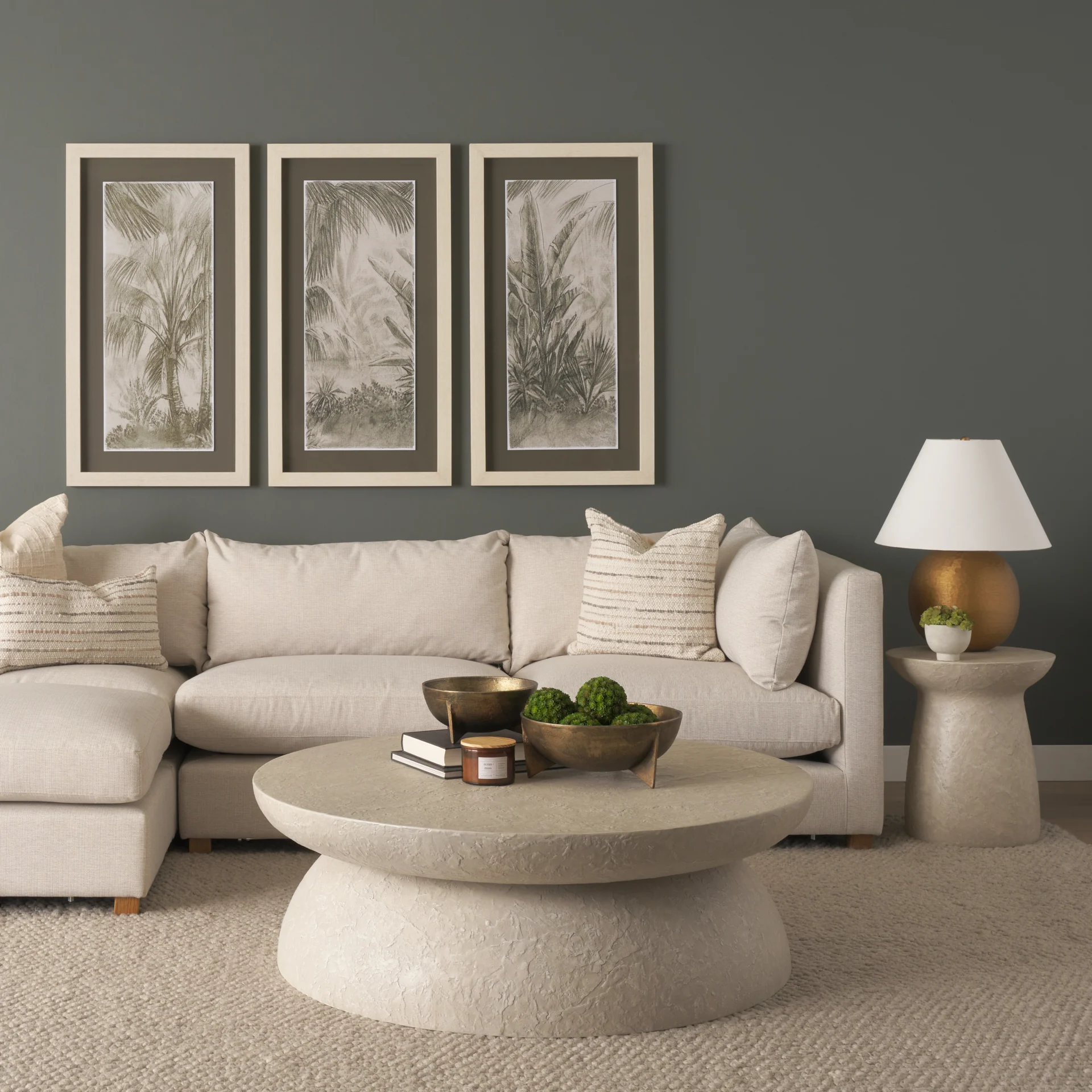 Mesa 48" Round Stone Finish Coffee Table - Image 8
