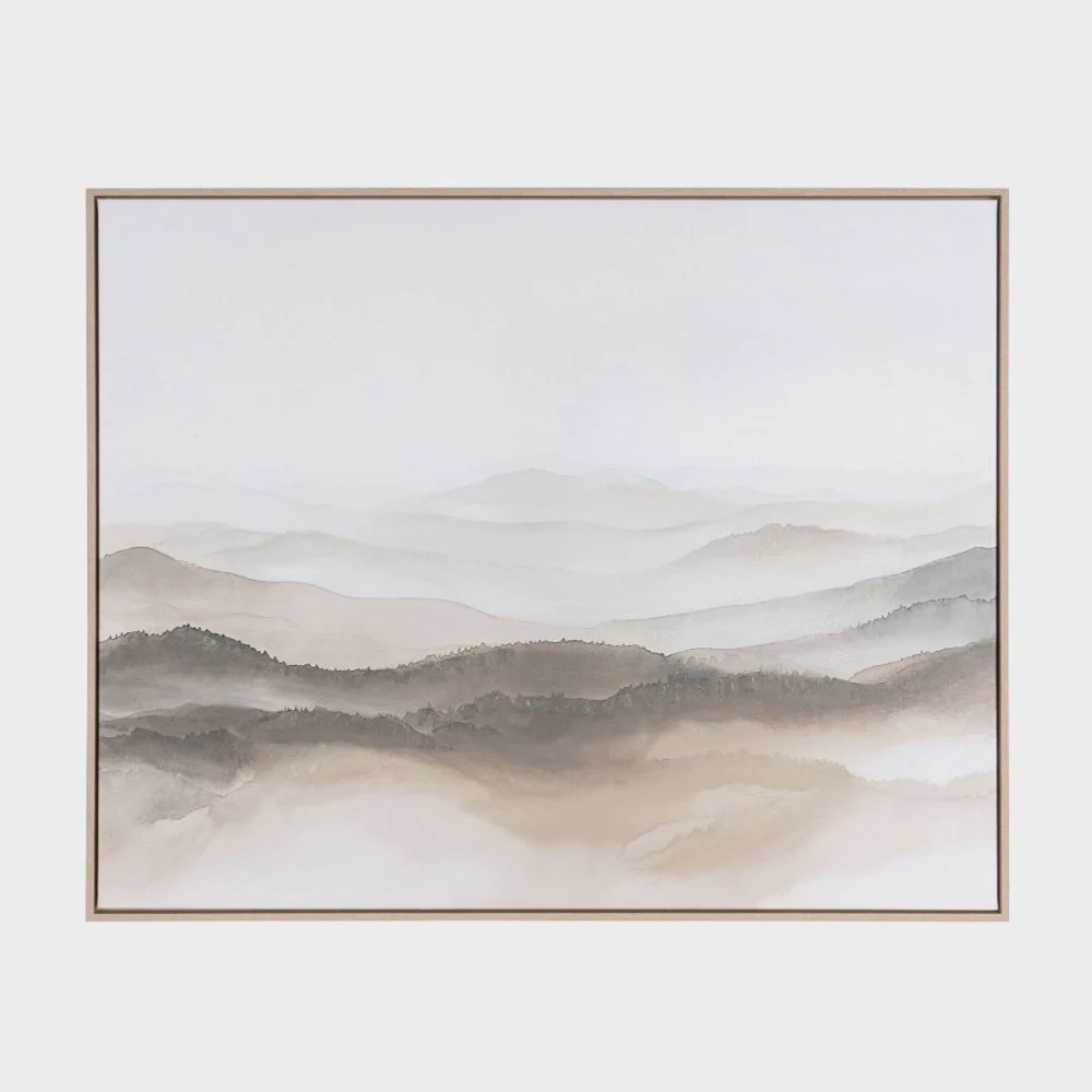 Misty Mountains, Hand Painted Canvas - Image 2