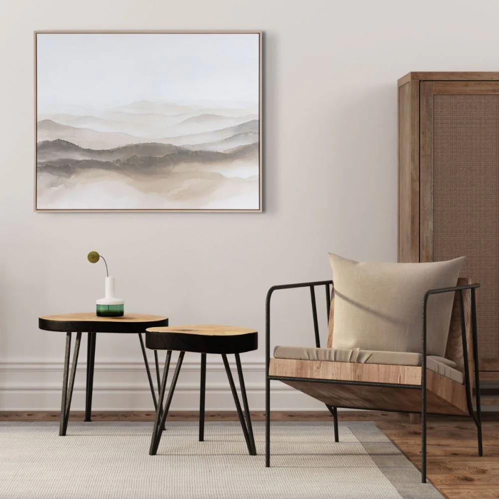Misty Mountains, Hand Painted Canvas - Image 7