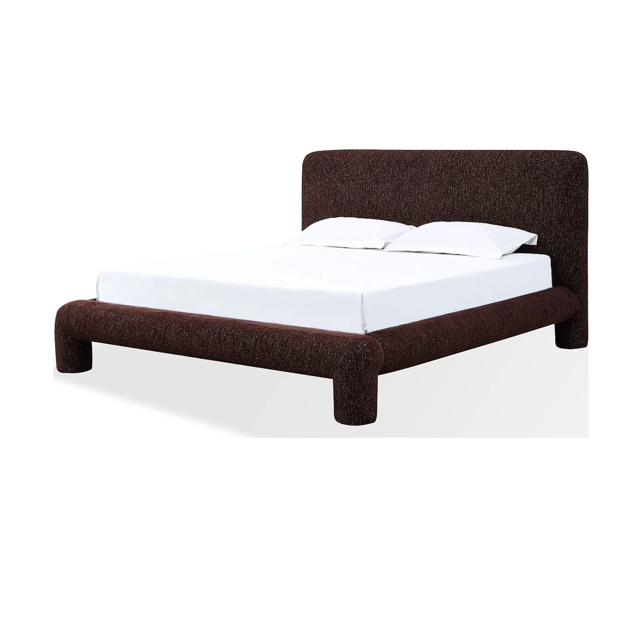 Mocoa Upholstered Platform Bed – Plush Chenille Fabric - Image 4