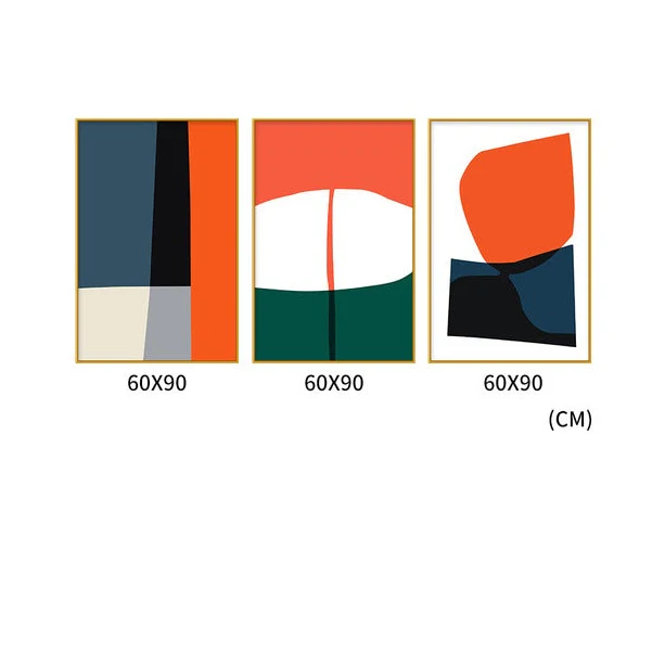 Modern Italy Set of 3 Alloy Matt - Golden Frame Wall Art - Image 3