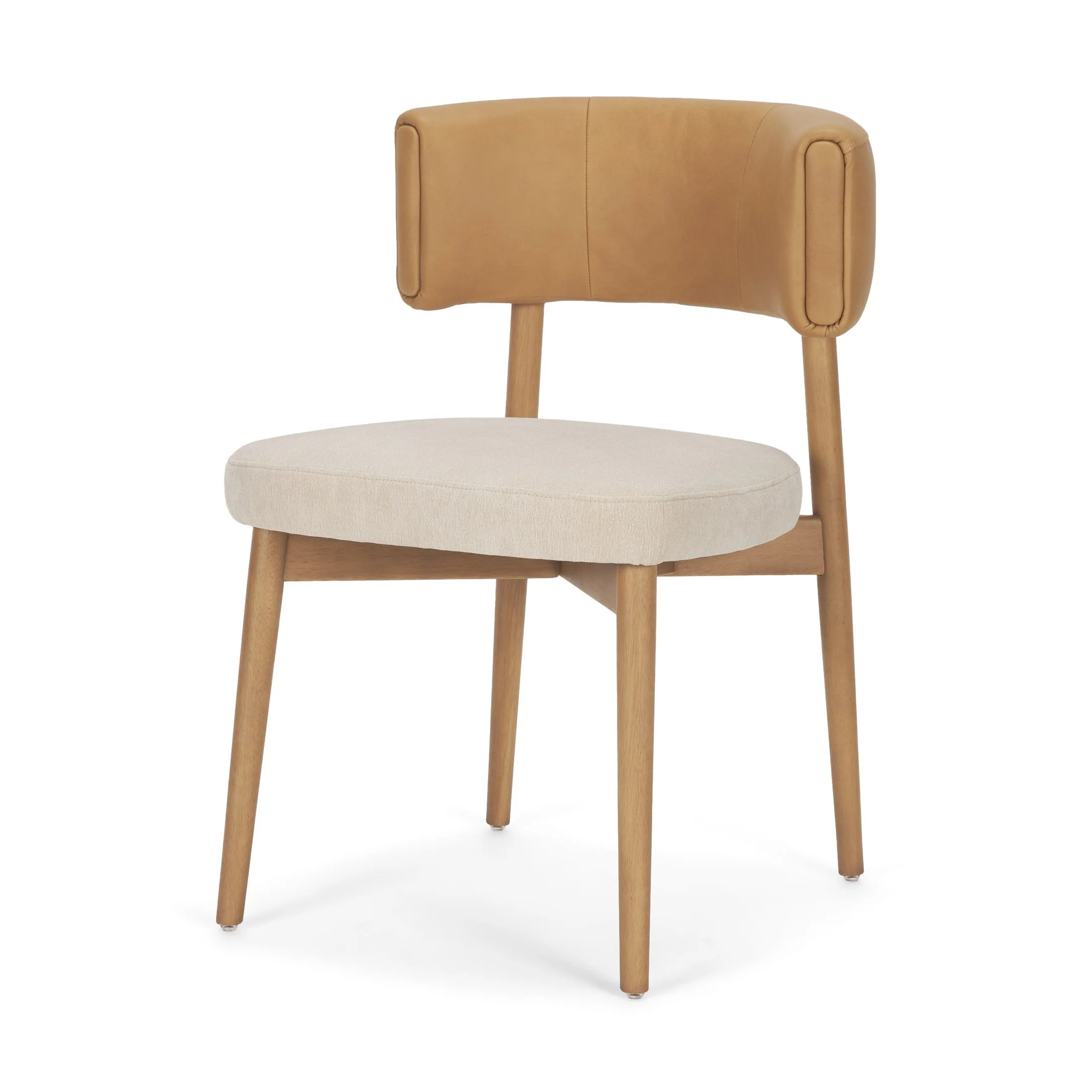 Motley Curved Leather Dining Chair - Image 3