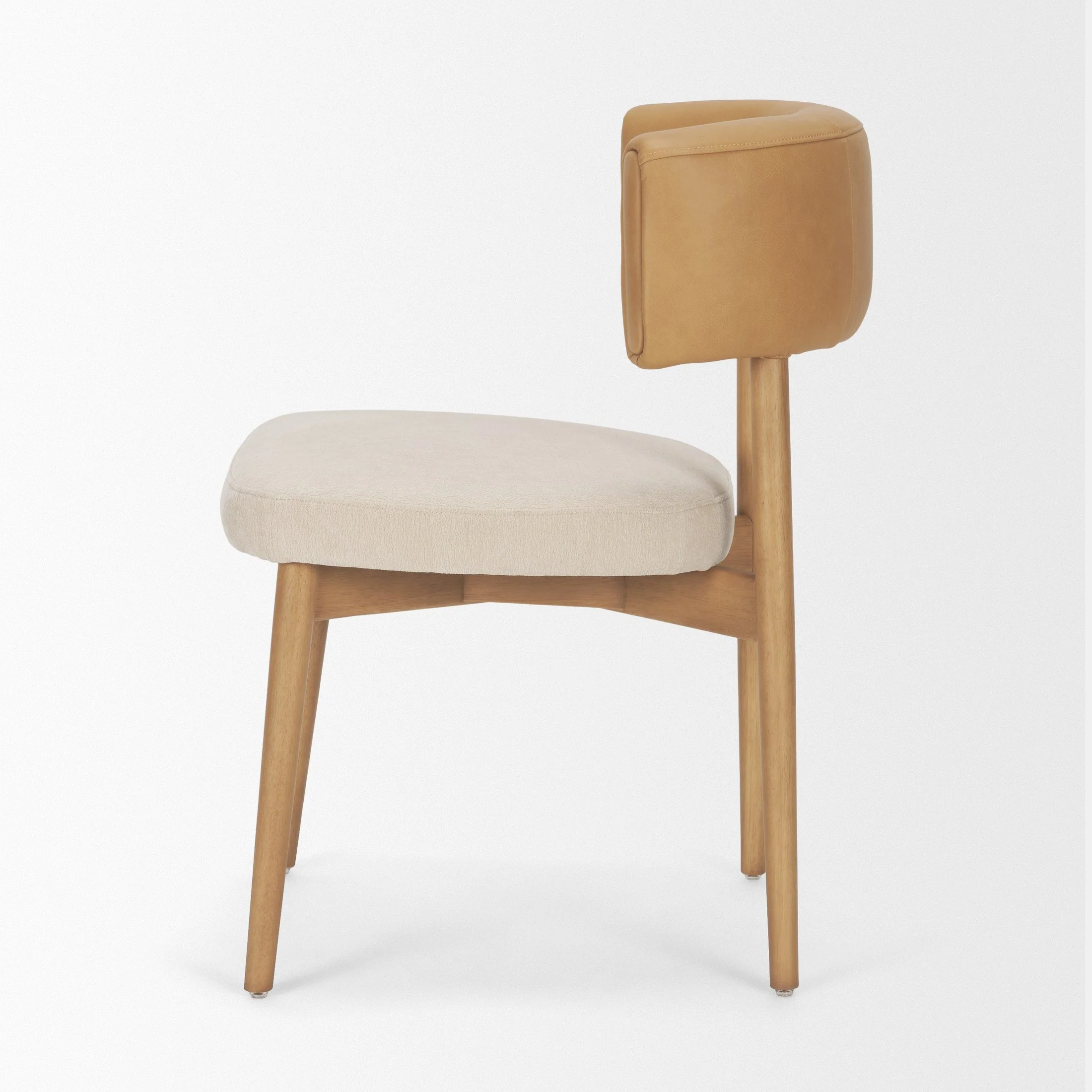 Motley Curved Leather Dining Chair - Image 4