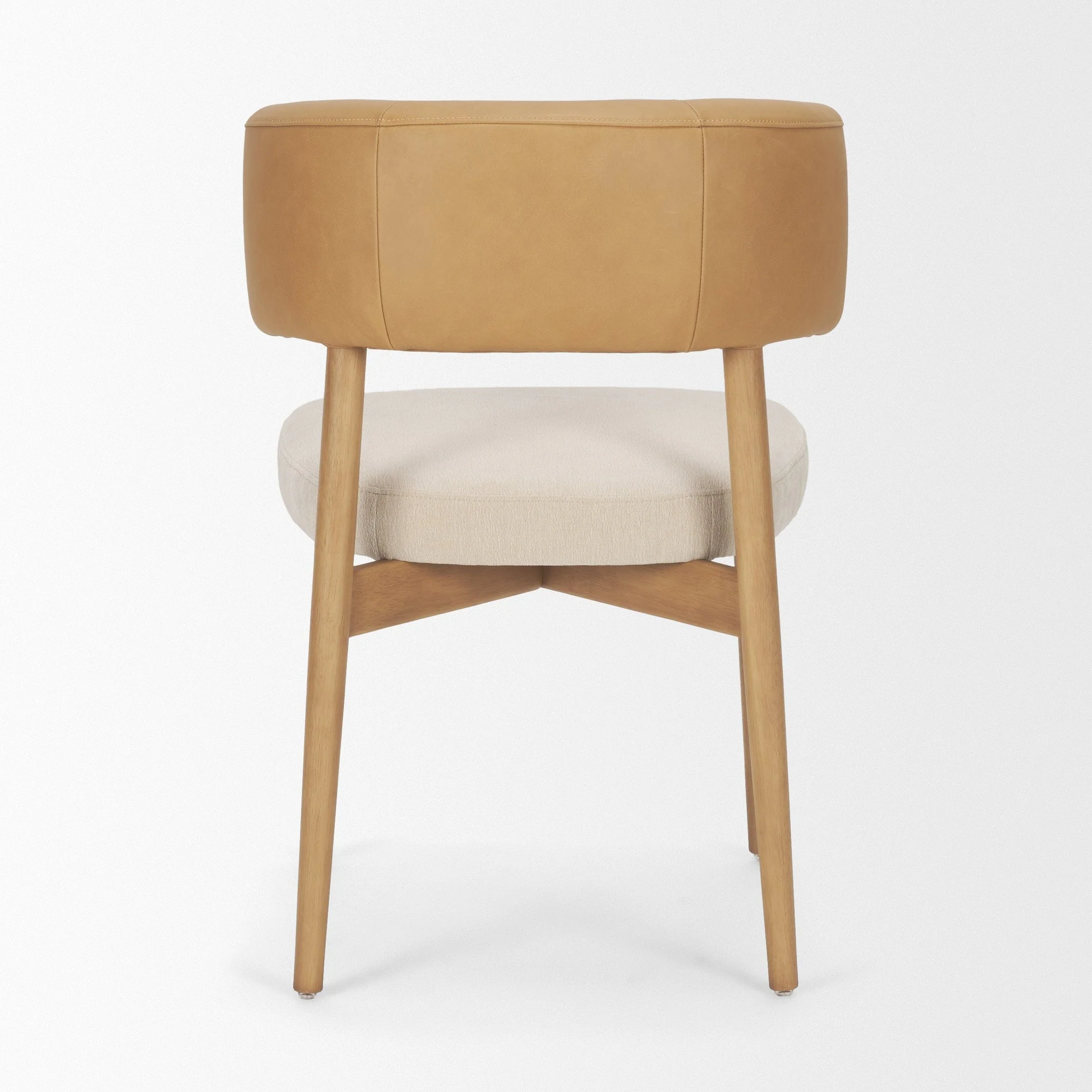 Motley Curved Leather Dining Chair - Image 5
