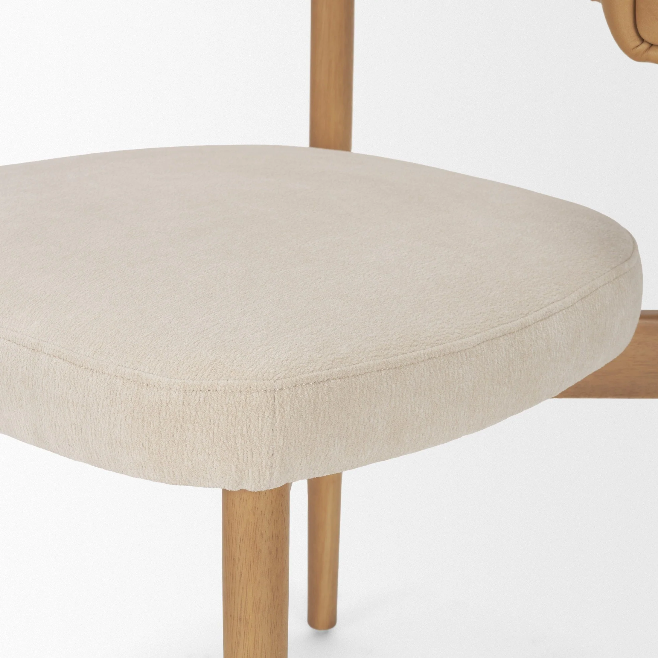 Motley Curved Leather Dining Chair - Image 8