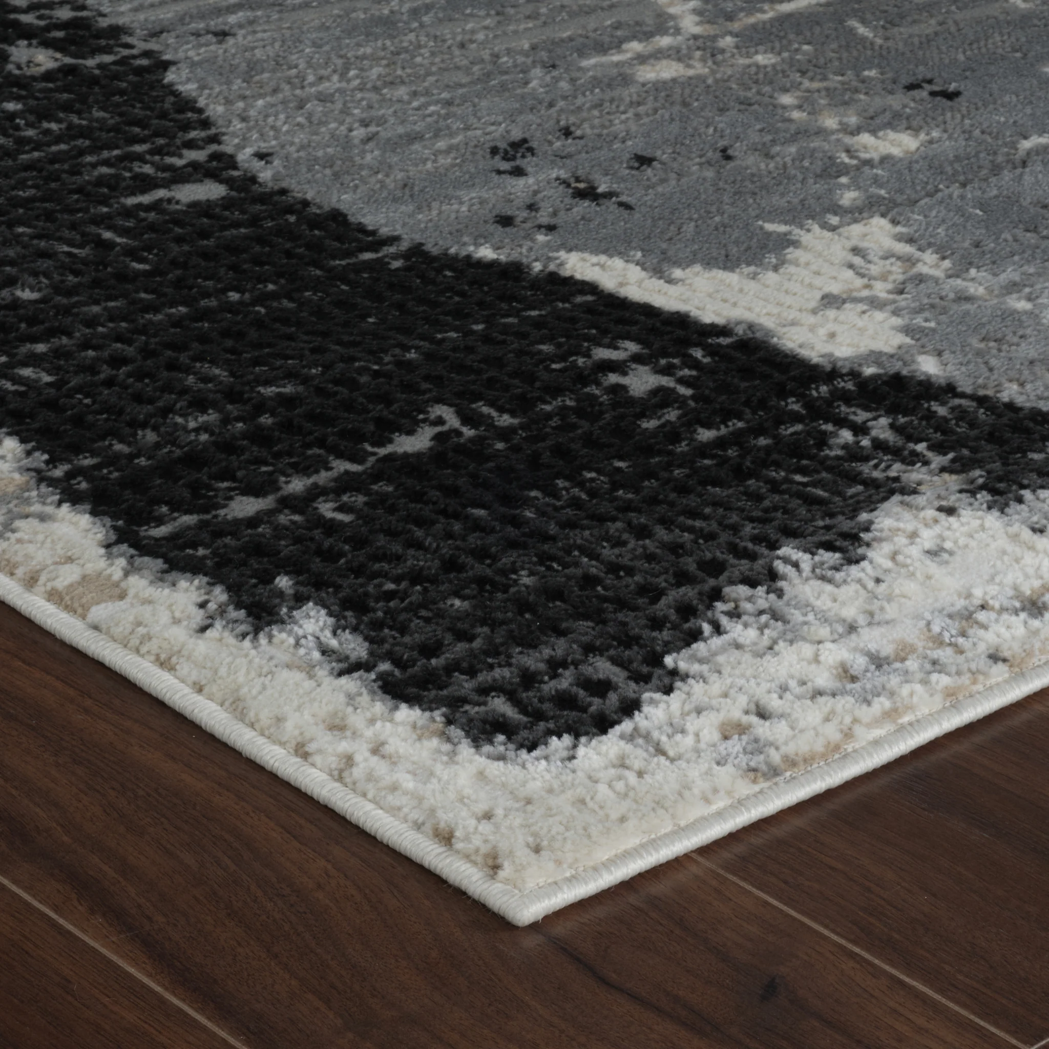 Nairobi Black Contemporary Textured Rug - Image 3