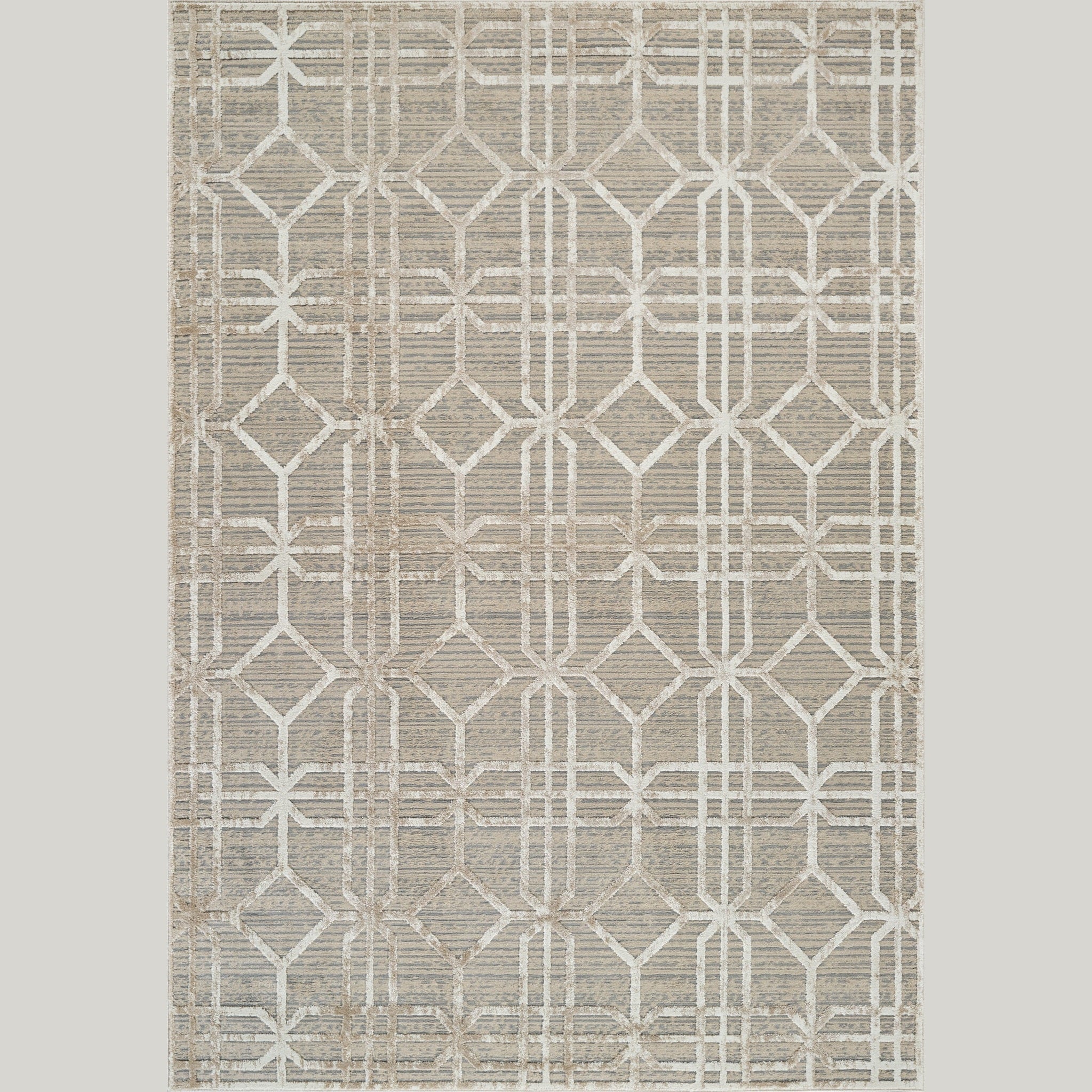 Nairobi Beige Abstract Lined Modern Rug - Image 6