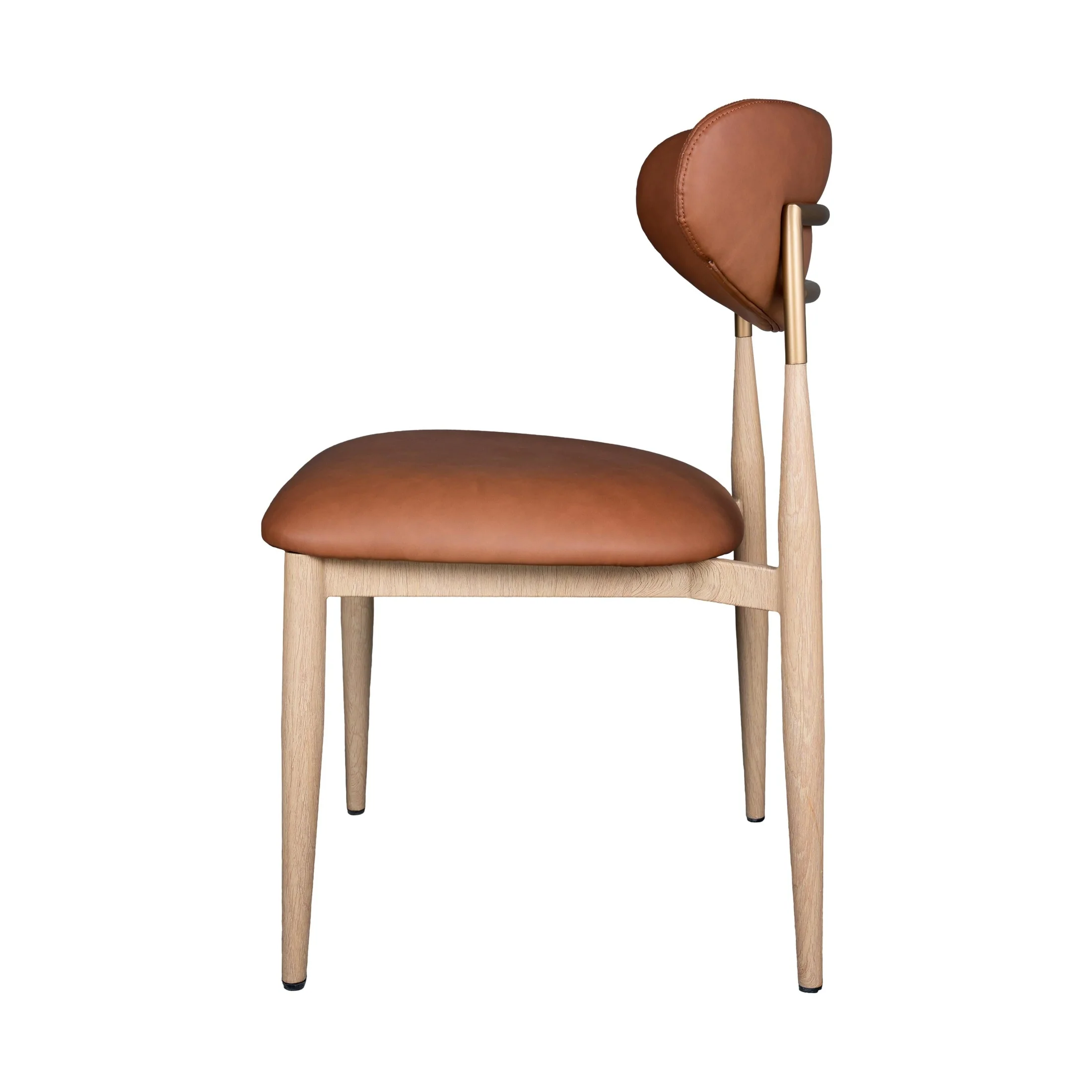 Nelia Upholstered Dining Chair in Cognac Fabric - Image 4