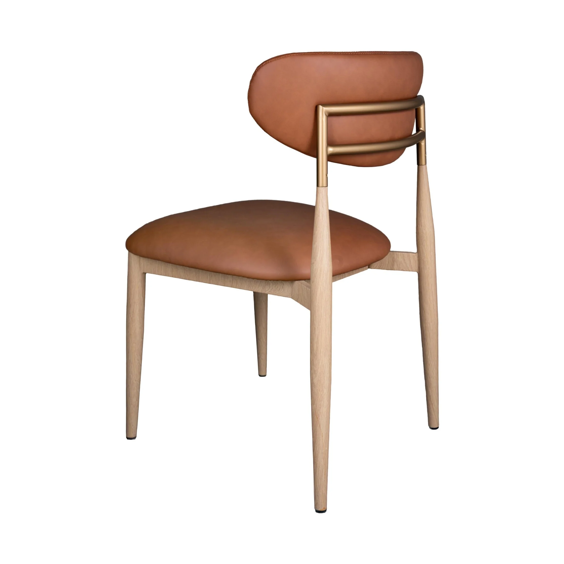 Nelia Upholstered Dining Chair in Cognac Fabric - Image 5