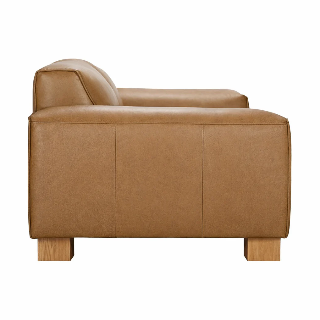 Nerio Top-Grain Leather Loveseat - Image 3