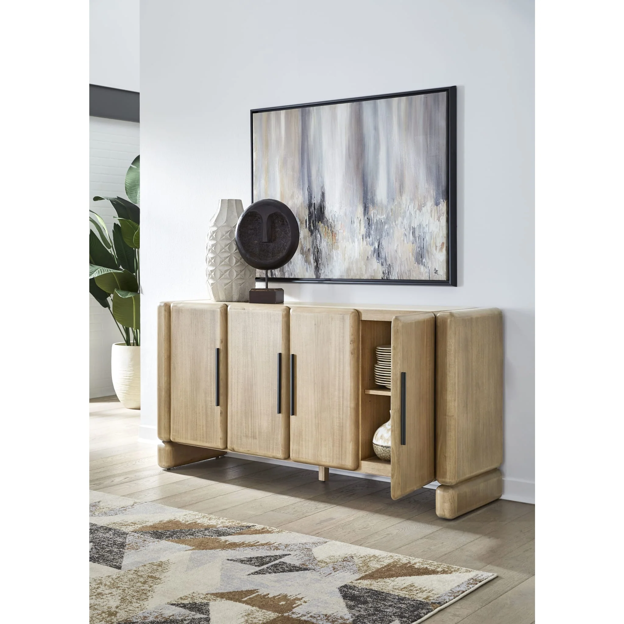 Nia 4-Door Acacia Wood Sideboard — Lioness Finish - Image 8