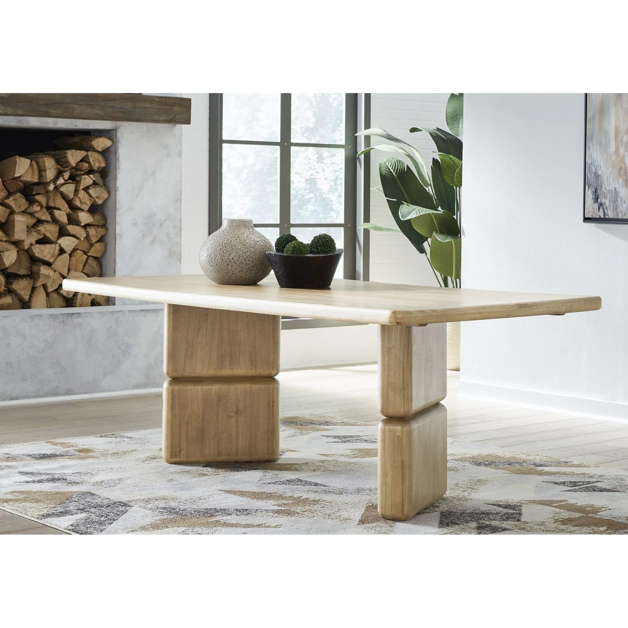 Nia Rectangular Acacia Wood Dining Table – Lioness Finish - Image 7