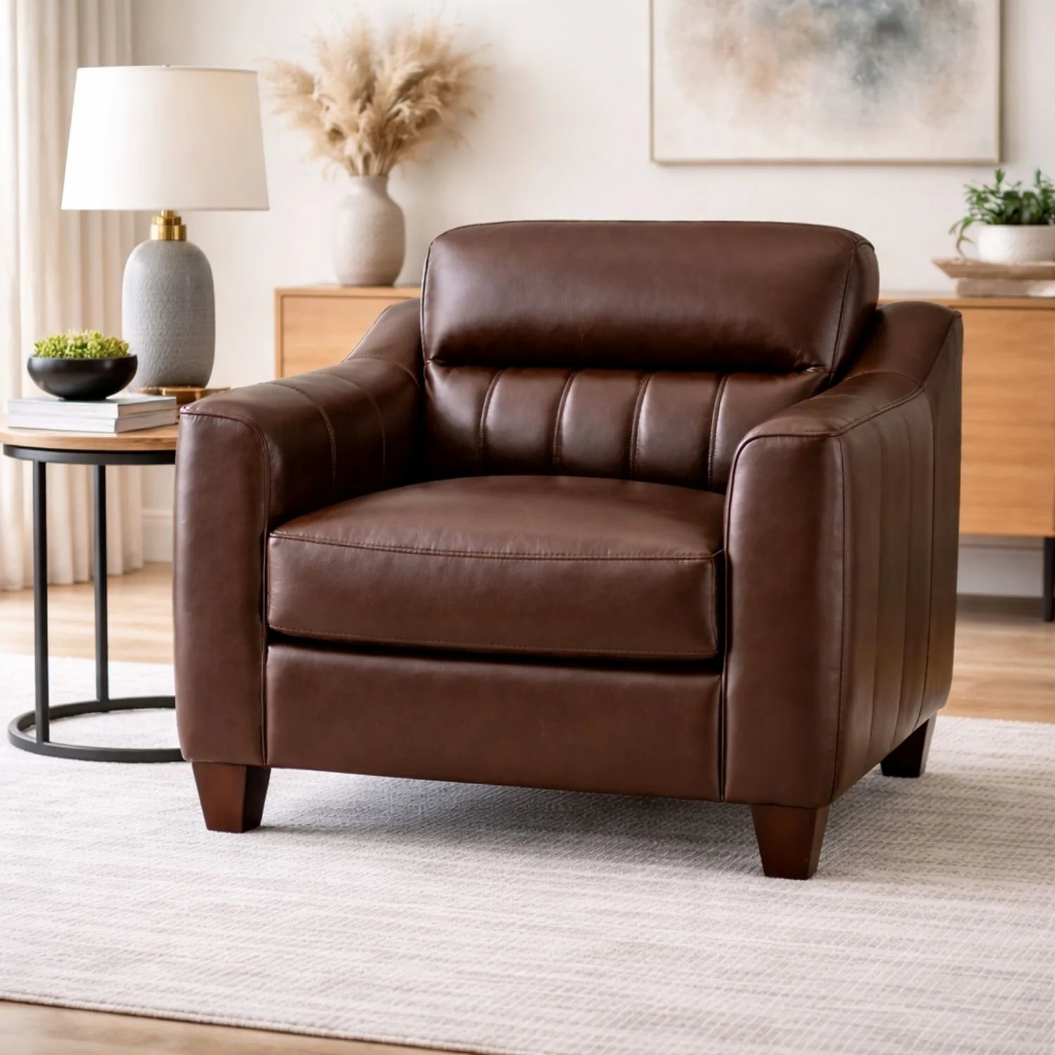 Nolan Genuine Leather Accent Chair - Image 2