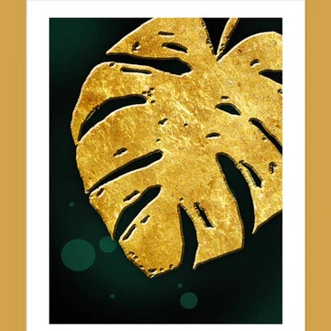 Palma Set of 3 Alloy Matt - Golden Frame Wall Art - Image 4