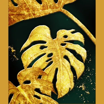 Palma Set of 3 Alloy Matt - Golden Frame Wall Art - Image 5