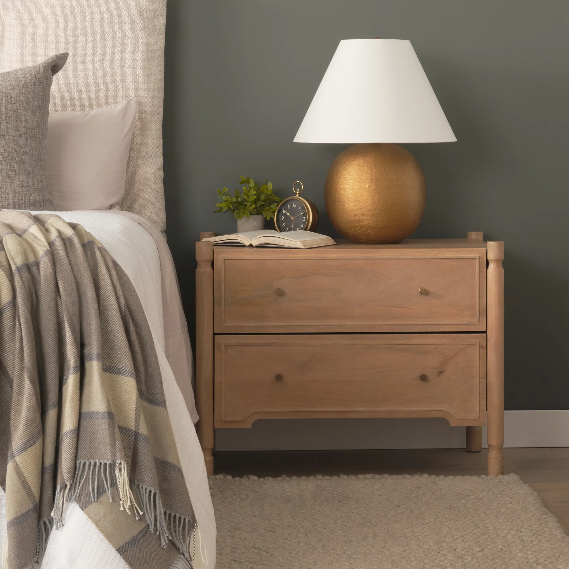 Phil Light Brown Wood 2 Drawer Accent Cabinet - Image 12