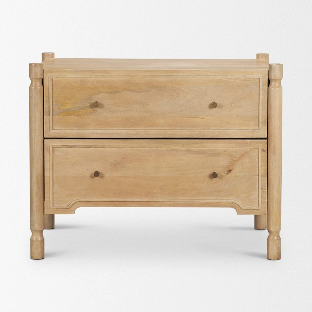 Phil Light Brown Wood 2 Drawer Accent Cabinet - Image 2
