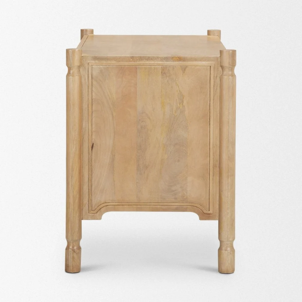 Phil Light Brown Wood 2 Drawer Accent Cabinet - Image 3