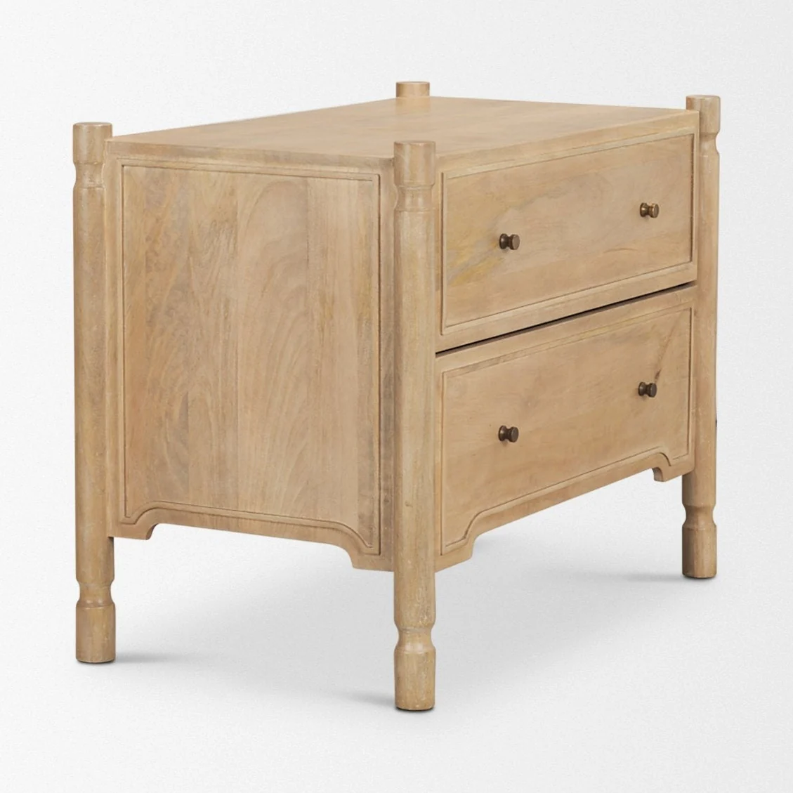 Phil Light Brown Wood 2 Drawer Accent Cabinet - Image 5