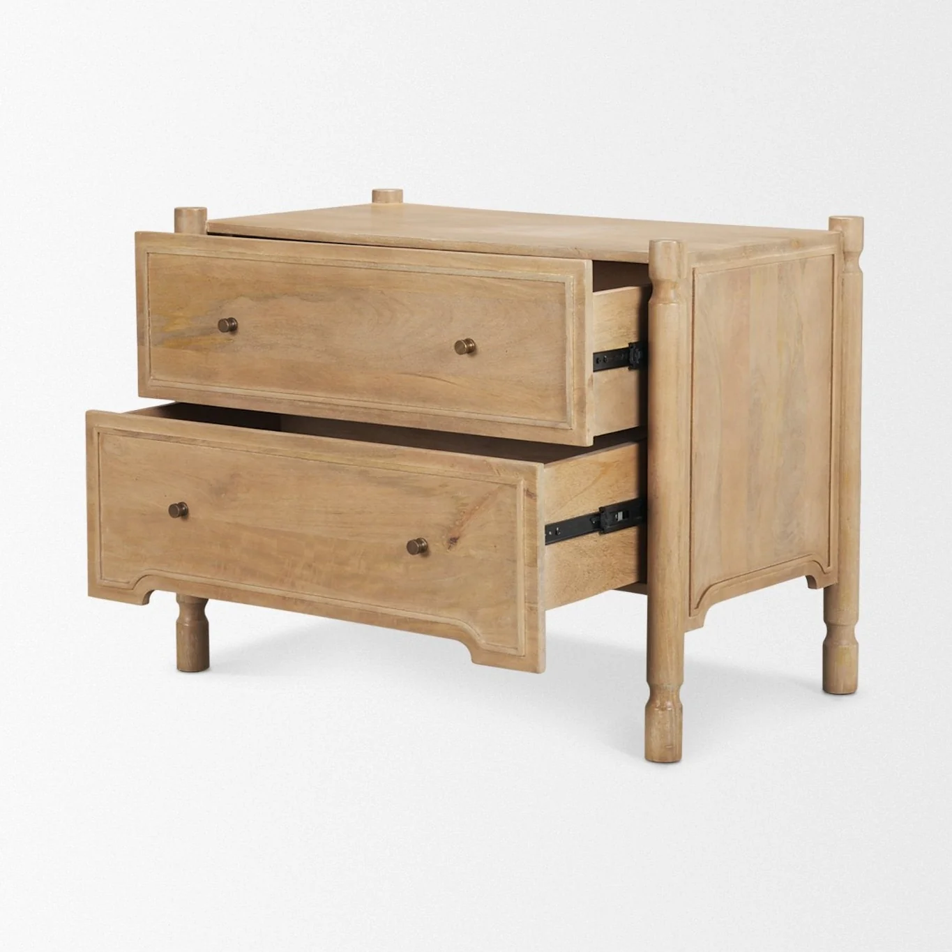 Phil Light Brown Wood 2 Drawer Accent Cabinet - Image 6