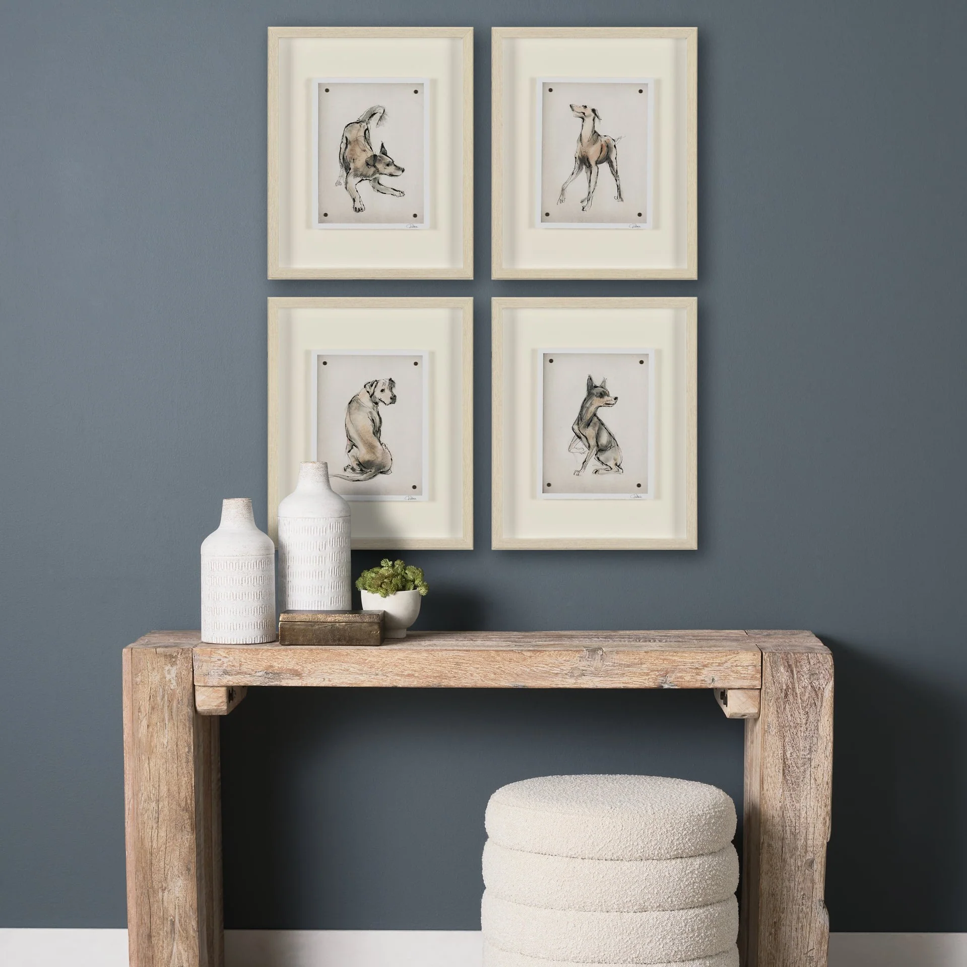 Playful Pup Hand Embelished Framed Artwork Matted under Glass - Image 12