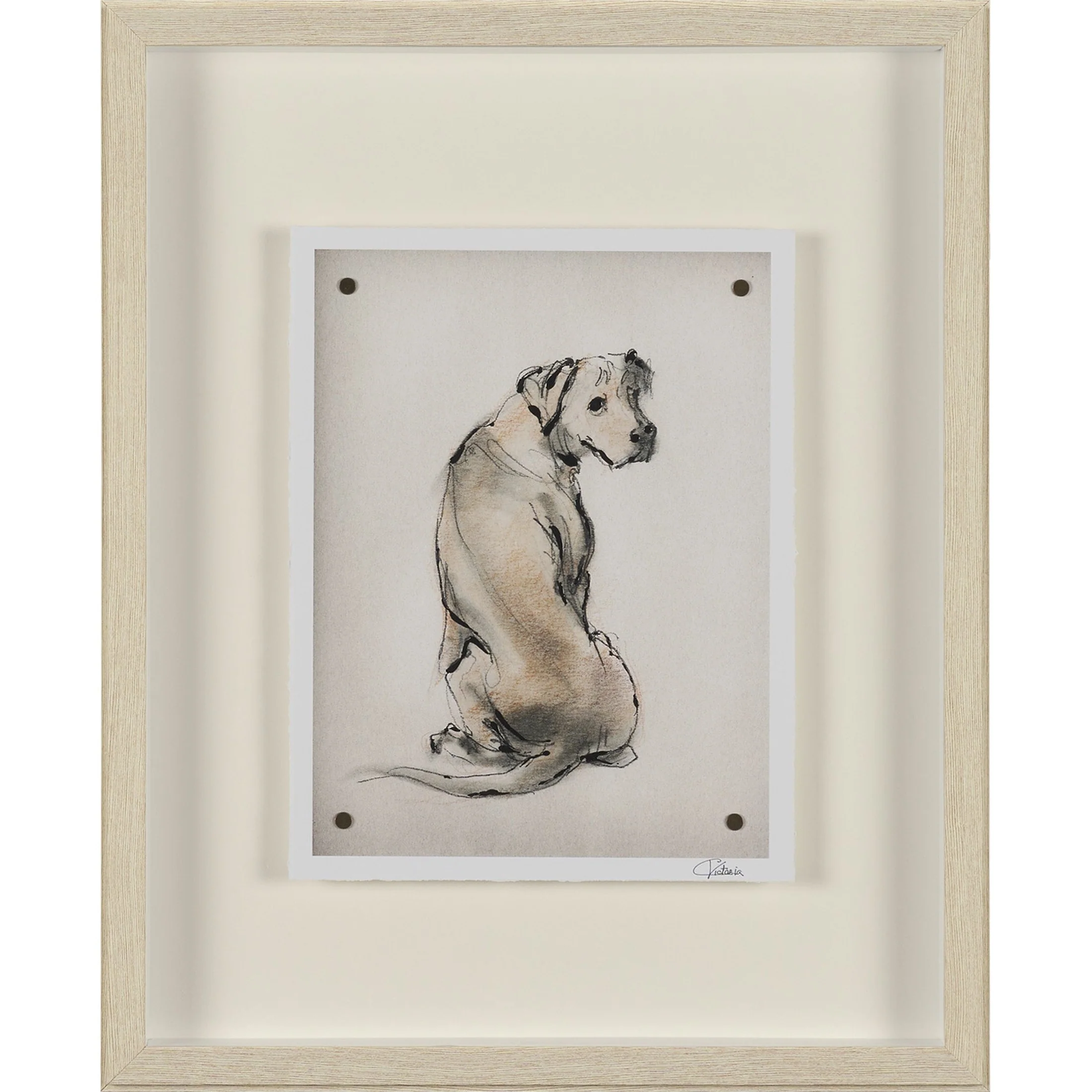 Playful Pup Hand Embelished Framed Artwork Matted under Glass - Image 13
