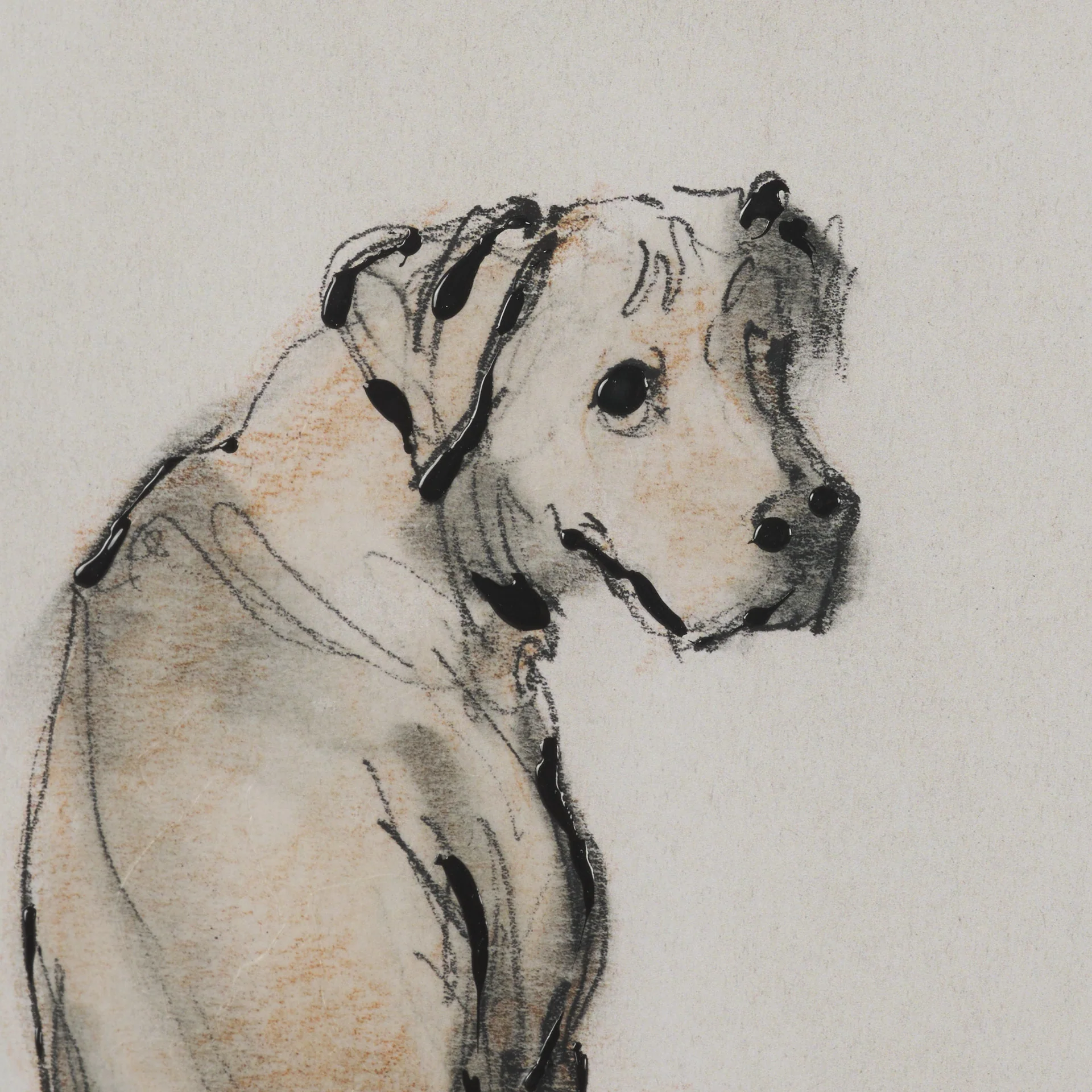 Playful Pup Hand Embelished Framed Artwork Matted under Glass - Image 16