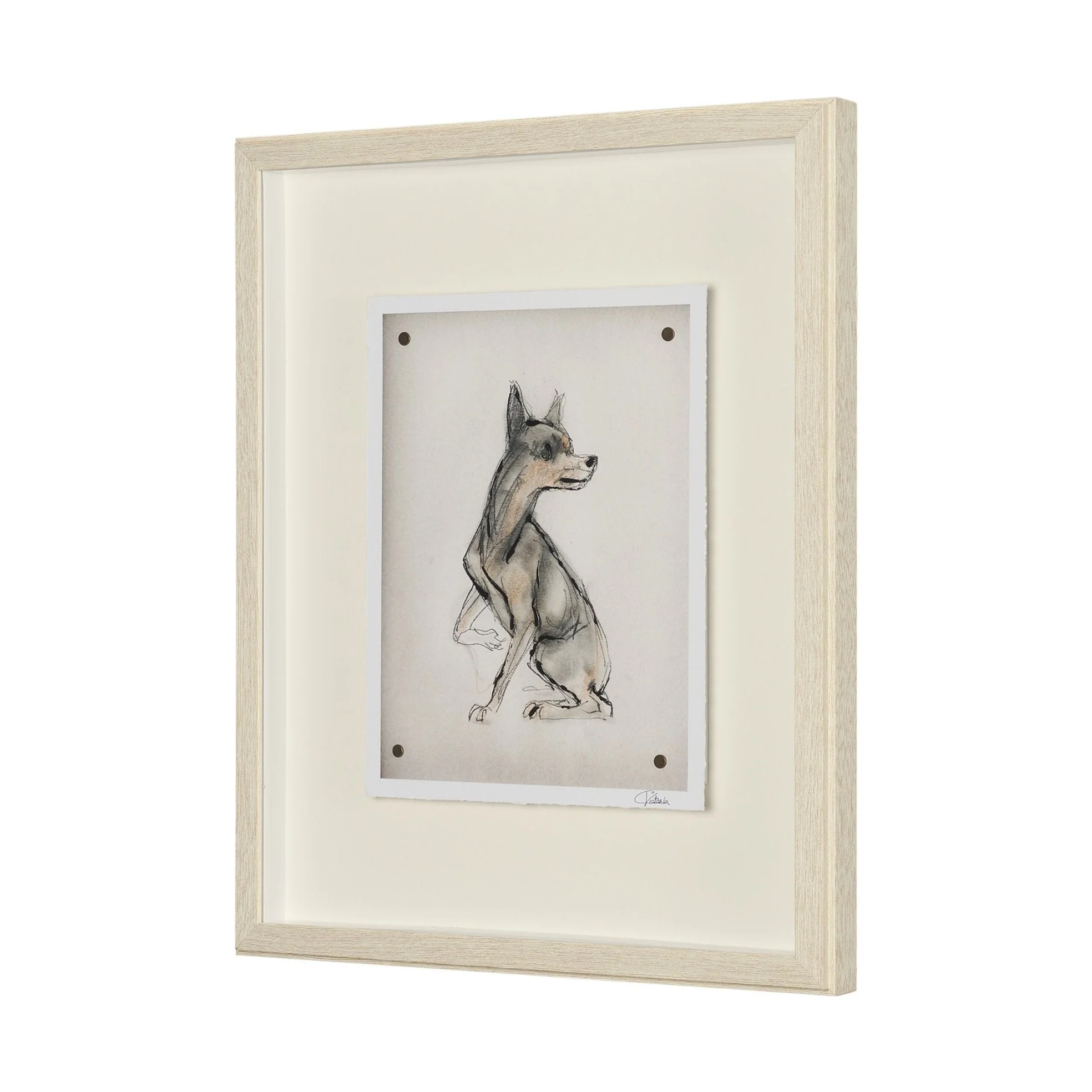 Playful Pup Hand Embelished Framed Artwork Matted under Glass - Image 18