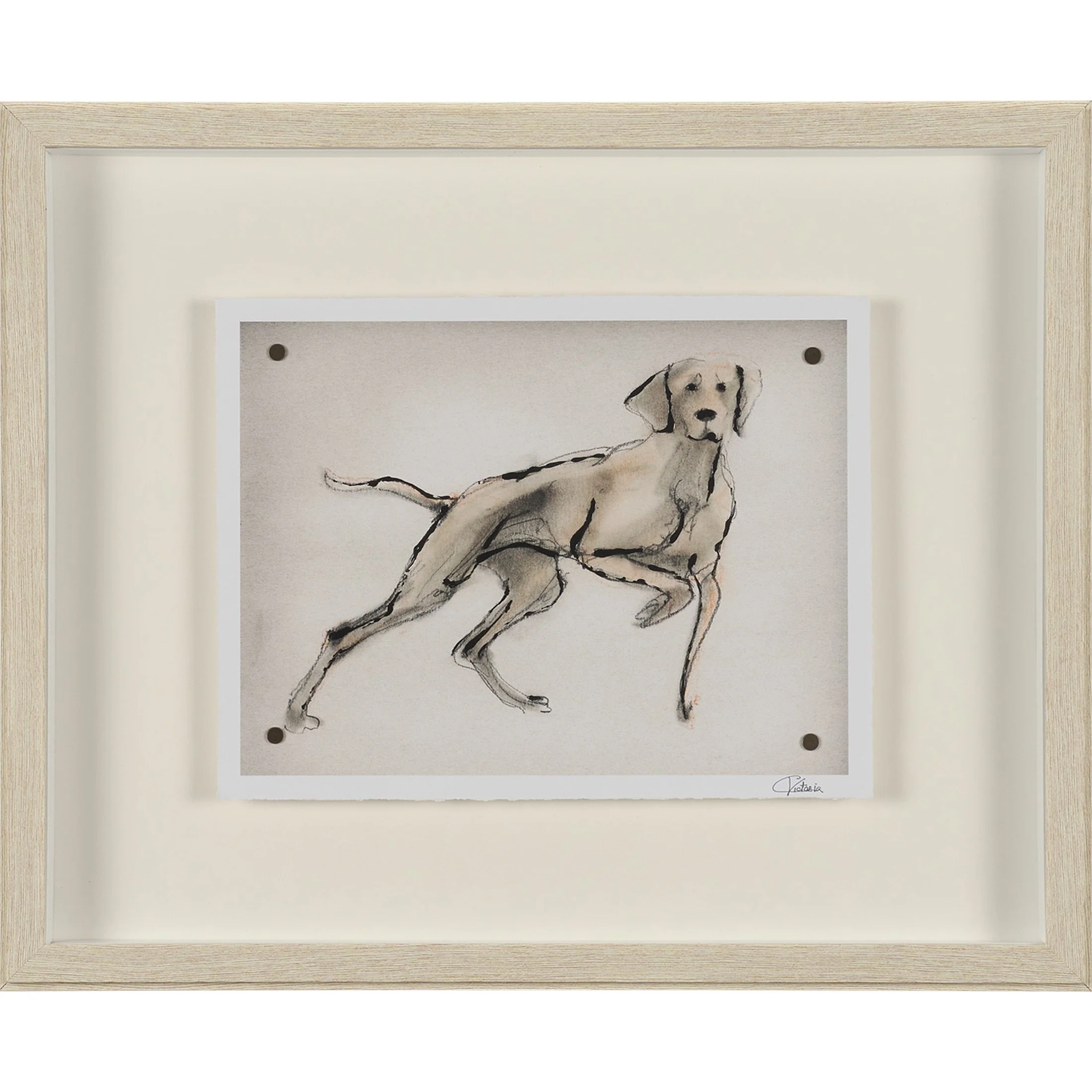 Playful Pup Hand Embelished Framed Artwork Matted under Glass - Image 21