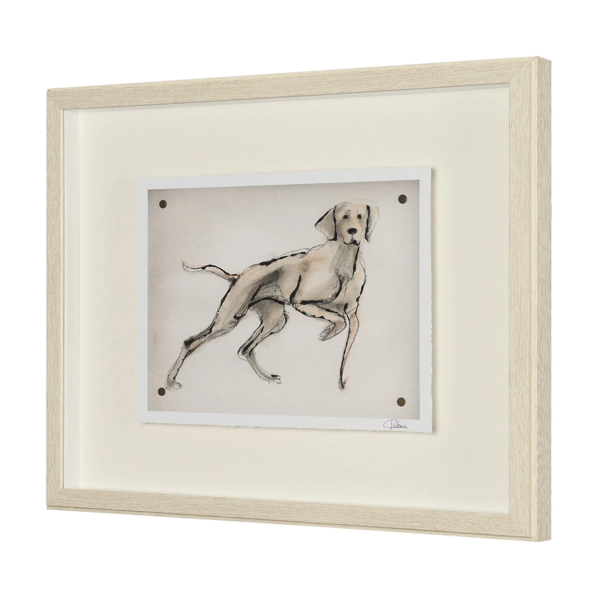 Playful Pup Hand Embelished Framed Artwork Matted under Glass - Image 22