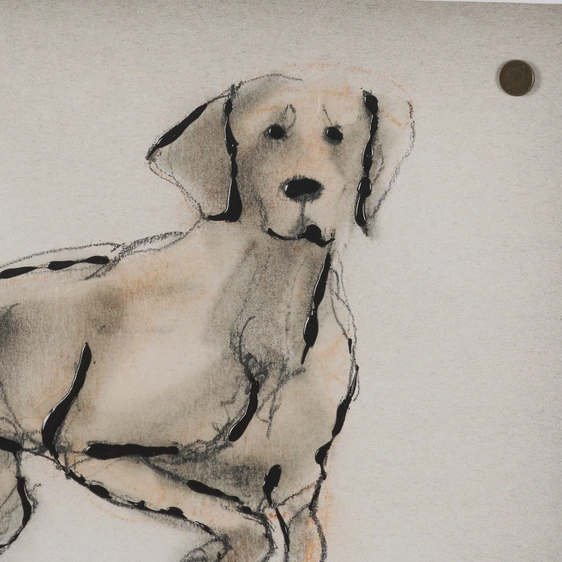Playful Pup Hand Embelished Framed Artwork Matted under Glass - Image 23