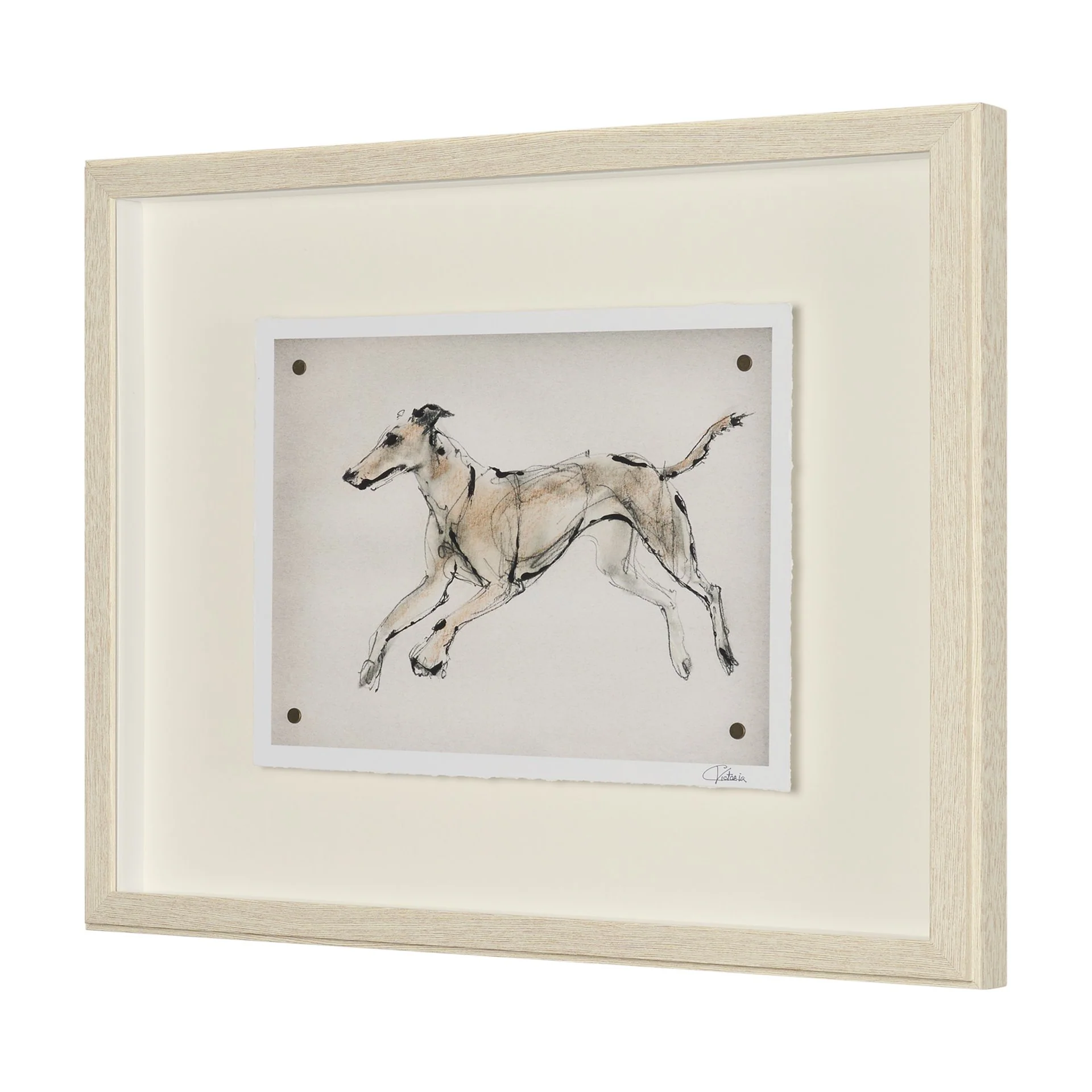 Playful Pup Hand Embelished Framed Artwork Matted under Glass - Image 25