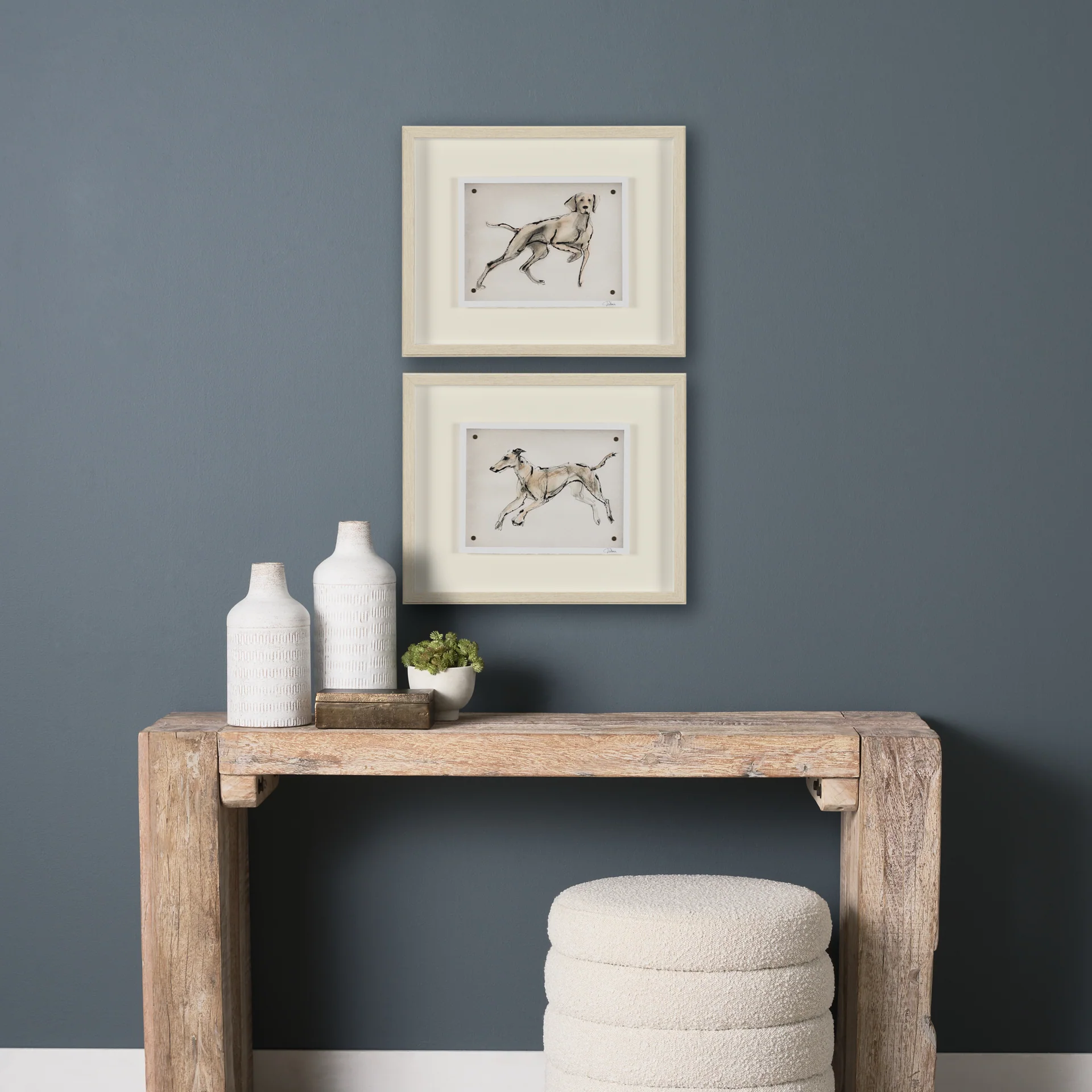Playful Pup Hand Embelished Framed Artwork Matted under Glass - Image 27