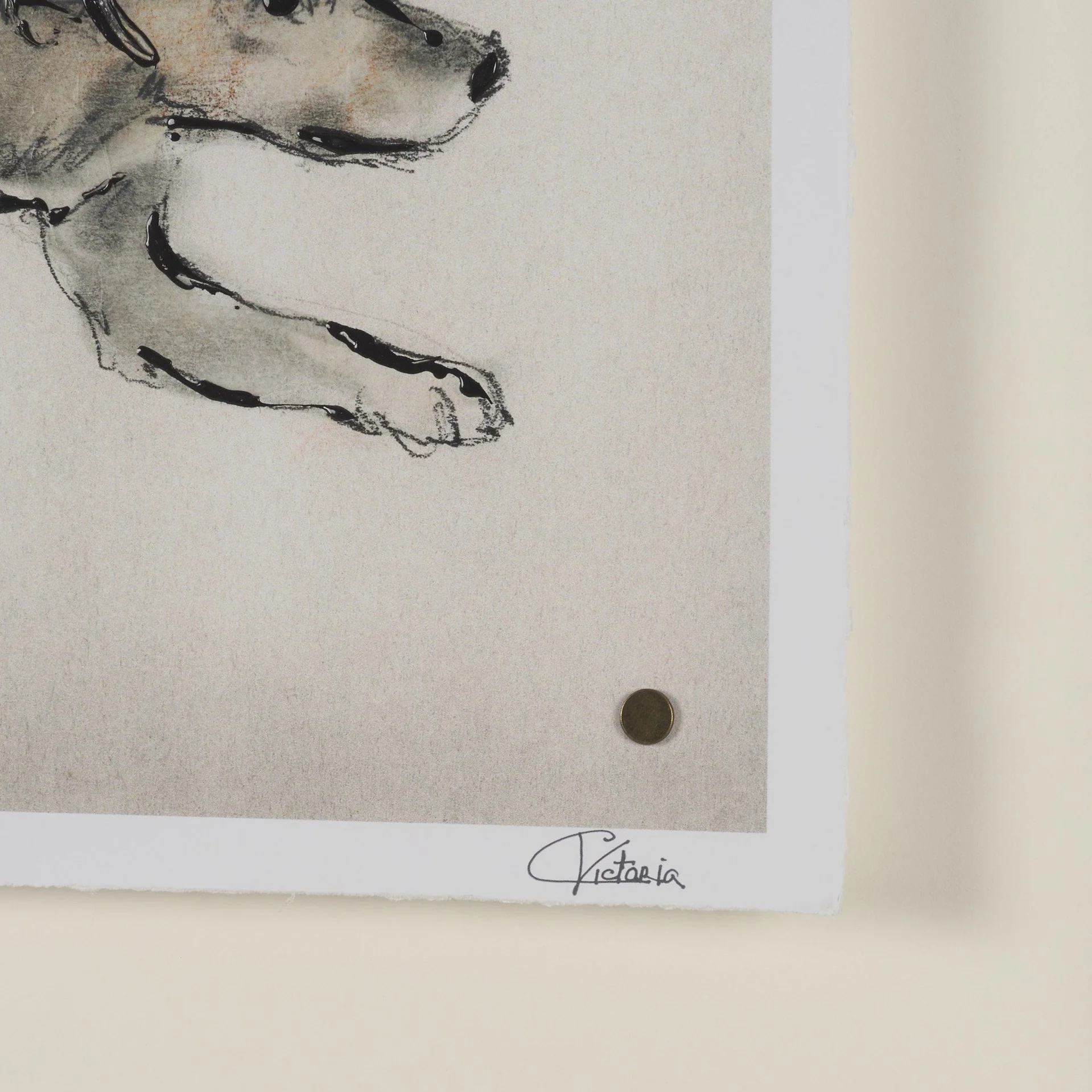 Playful Pup Hand Embelished Framed Artwork Matted under Glass - Image 6