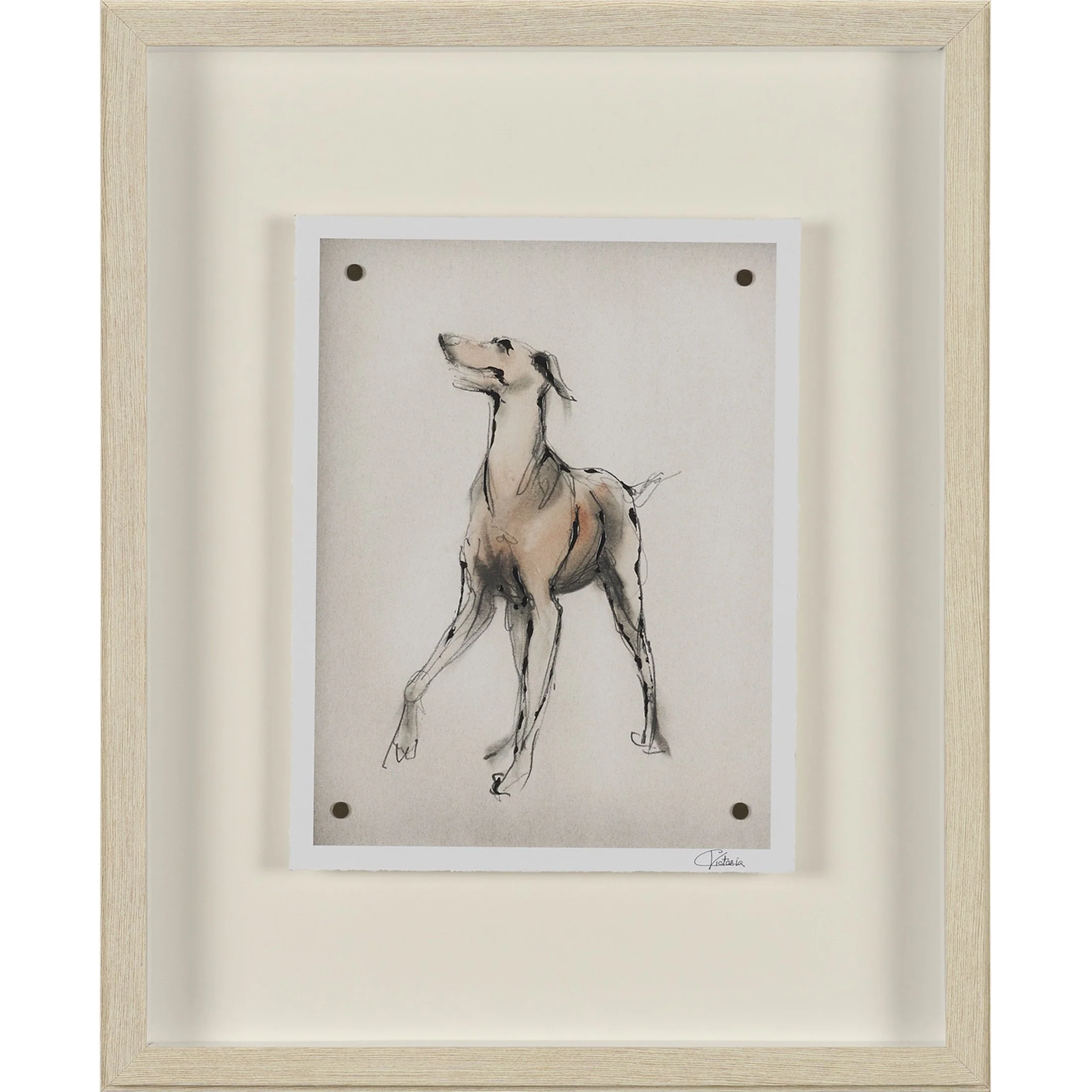 Playful Pup Hand Embelished Framed Artwork Matted under Glass - Image 8