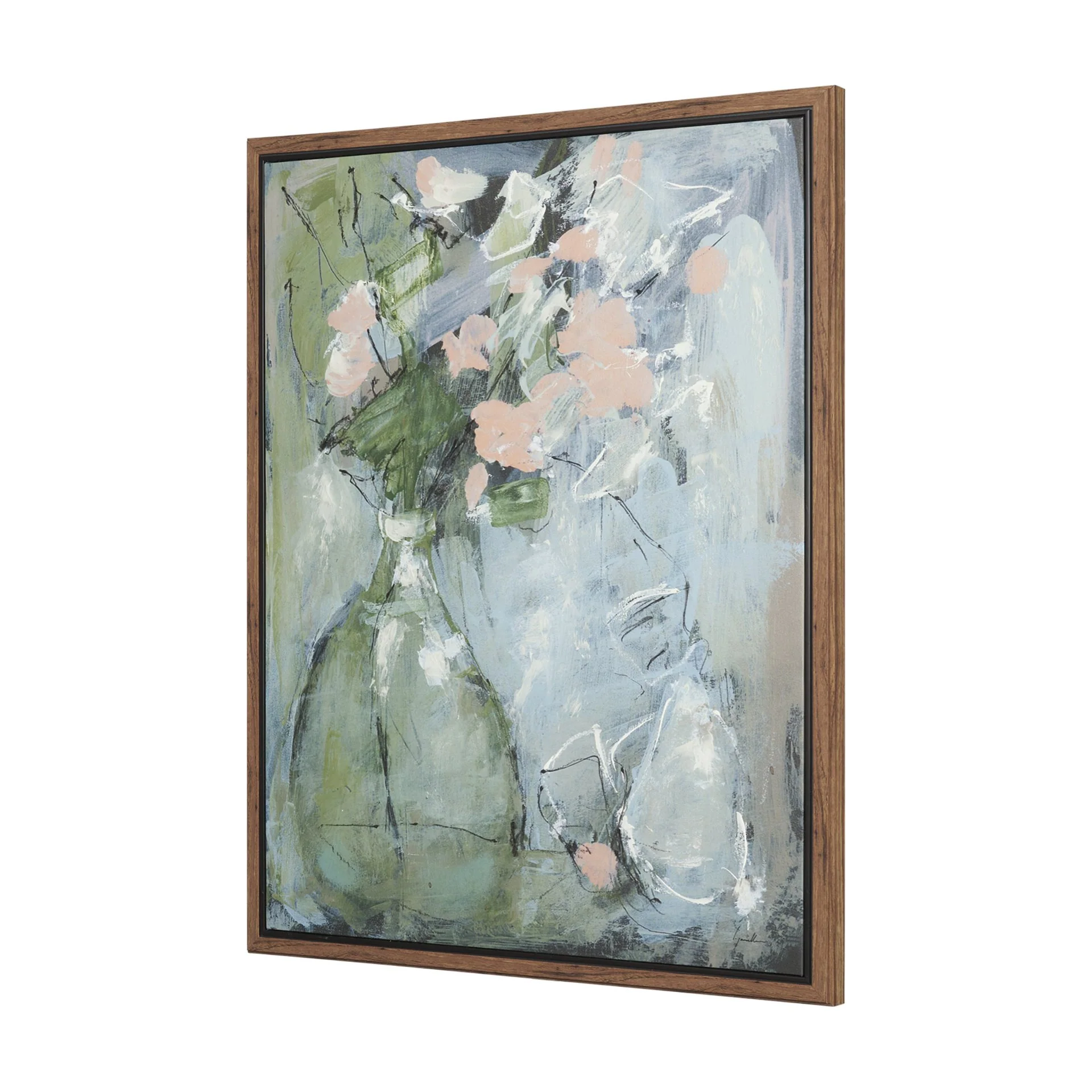 Posies Hand Embelished Textured Framed Canvas Artwork - Image 3