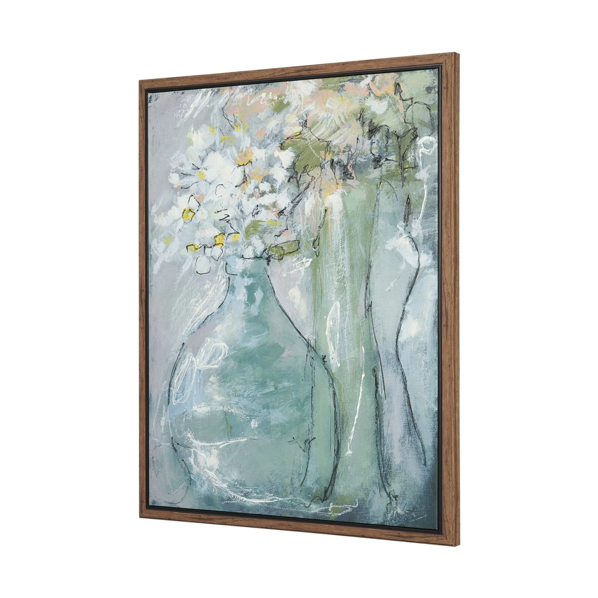 Posies Hand Embelished Textured Framed Canvas Artwork - Image 5