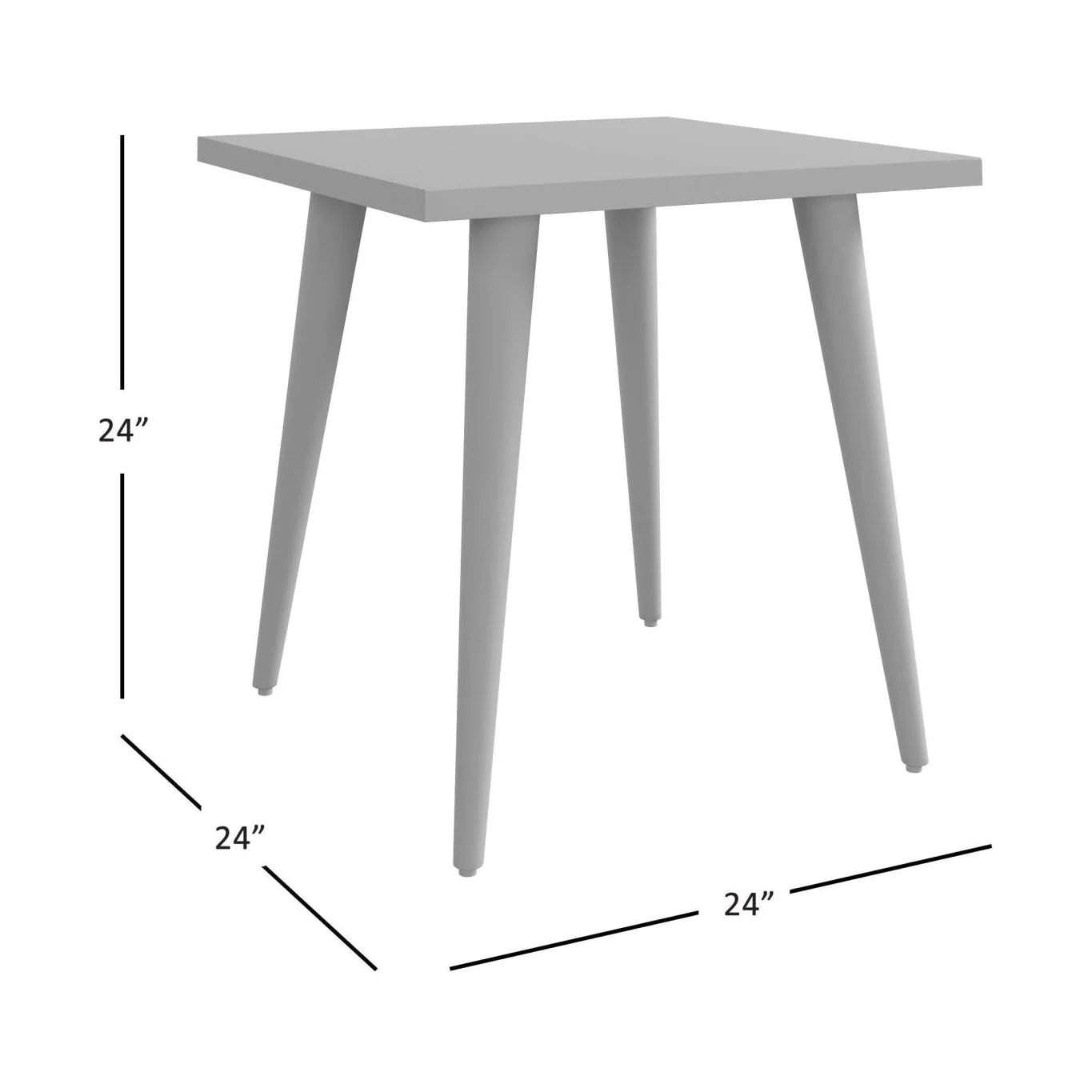 Prelude Solid Acacia Square End Table - Suede - Image 10