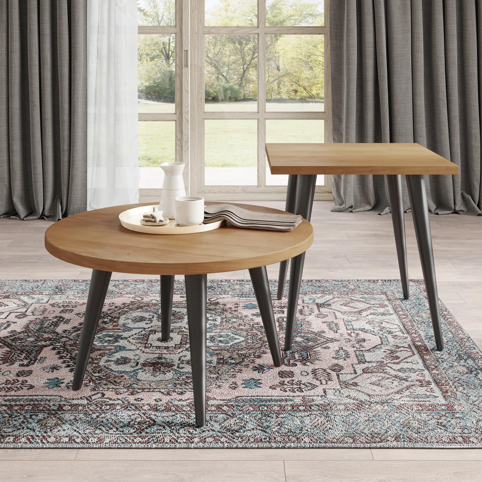 Prelude Solid Acacia Square End Table - Suede - Image 9