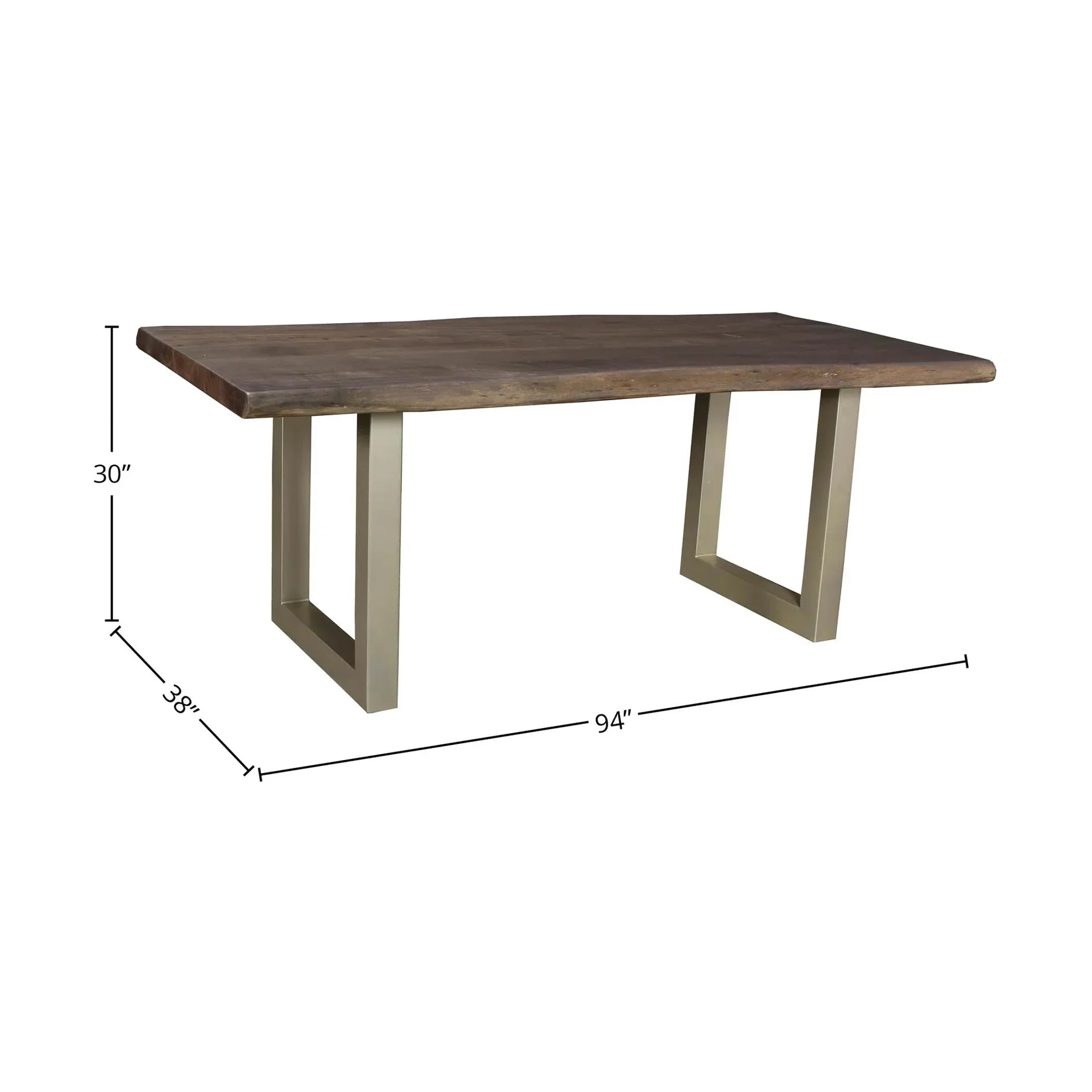 Quorra Large Dining Table - Vinegar Matte Top/ U Tube Metal Base - Image 3