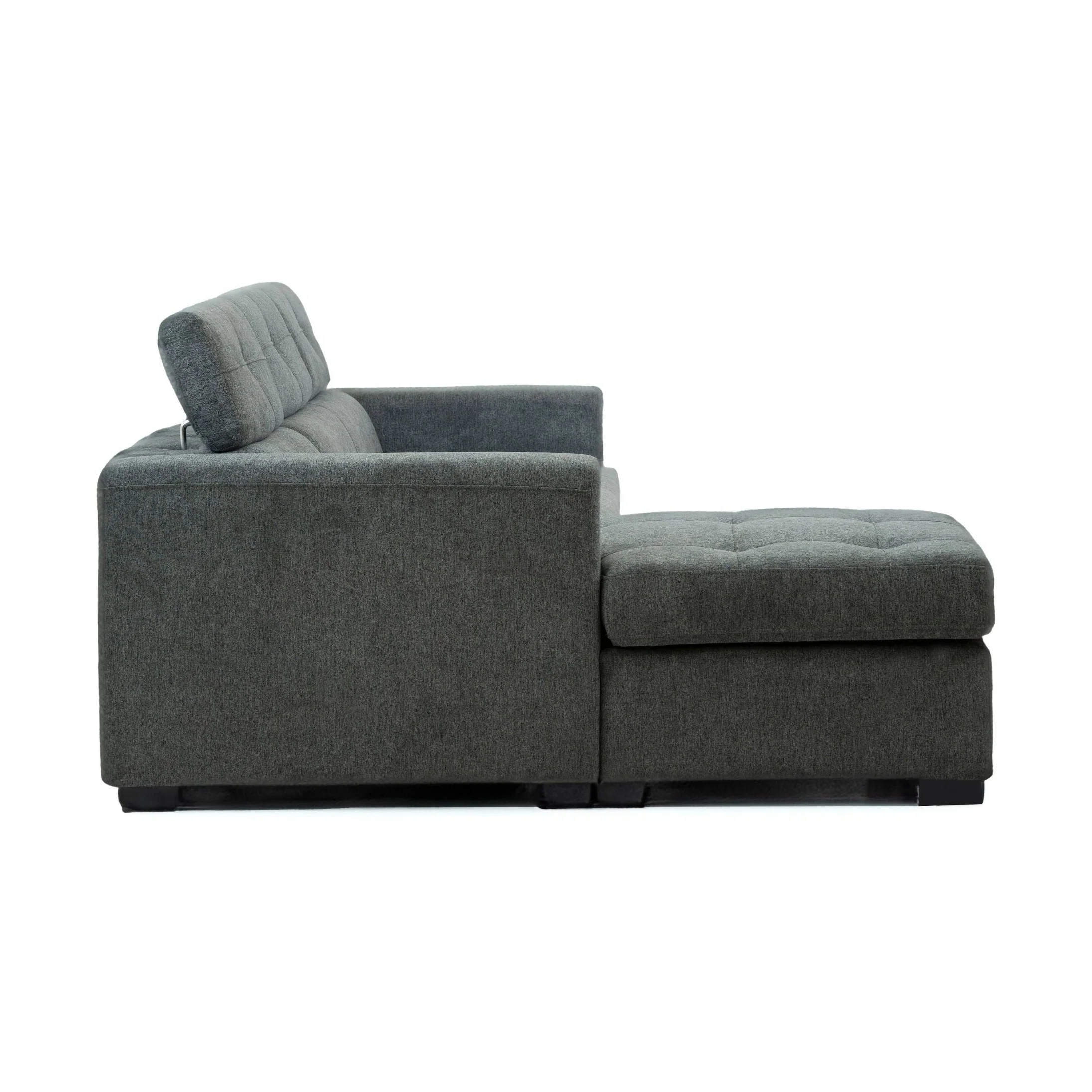 Randall Sleeper Sectional - Fabric - Ramy Charcoal Right Chaise - Image 9
